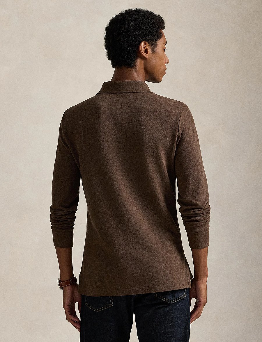 Polo Ralph Lauren - BASIC MESH-LSL-KNT - langærmede poloer - nutmeg brown heat - 3