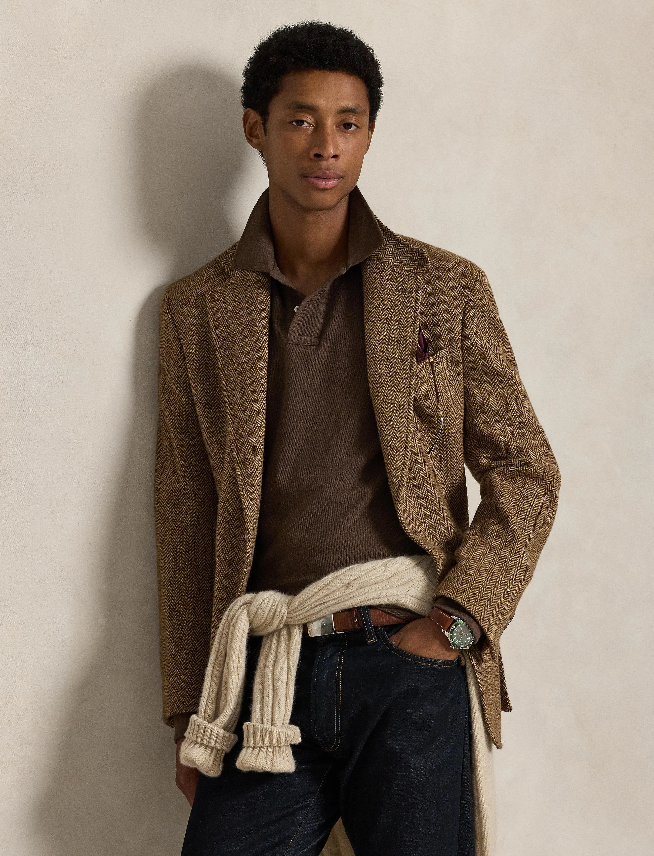 Polo Ralph Lauren - Custom Slim Fit Mesh Polo Shirt - long-sleeved polos - nutmeg brown heat - 5