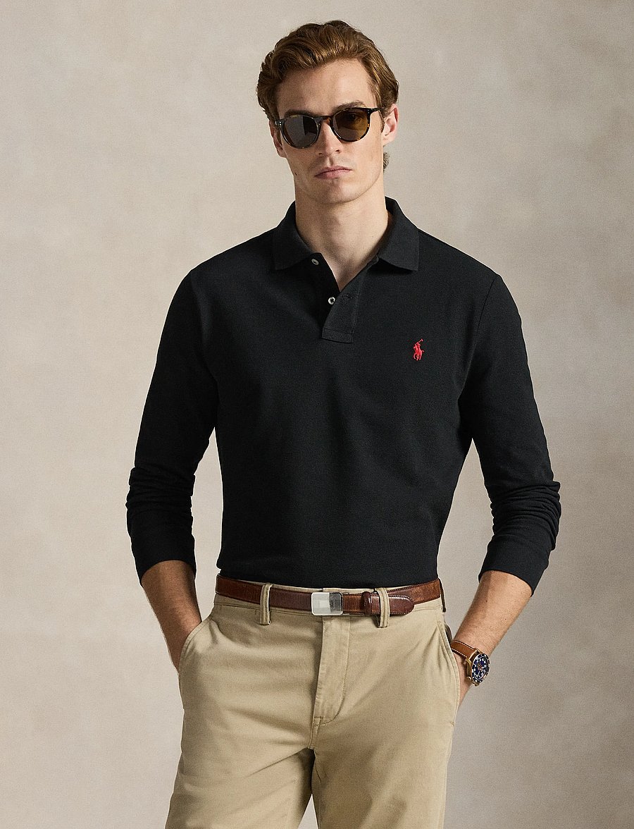 Polo Ralph Lauren - Custom Slim Fit Mesh Polo Shirt - pikkade varrukatega polod - polo black/c3870 - 0