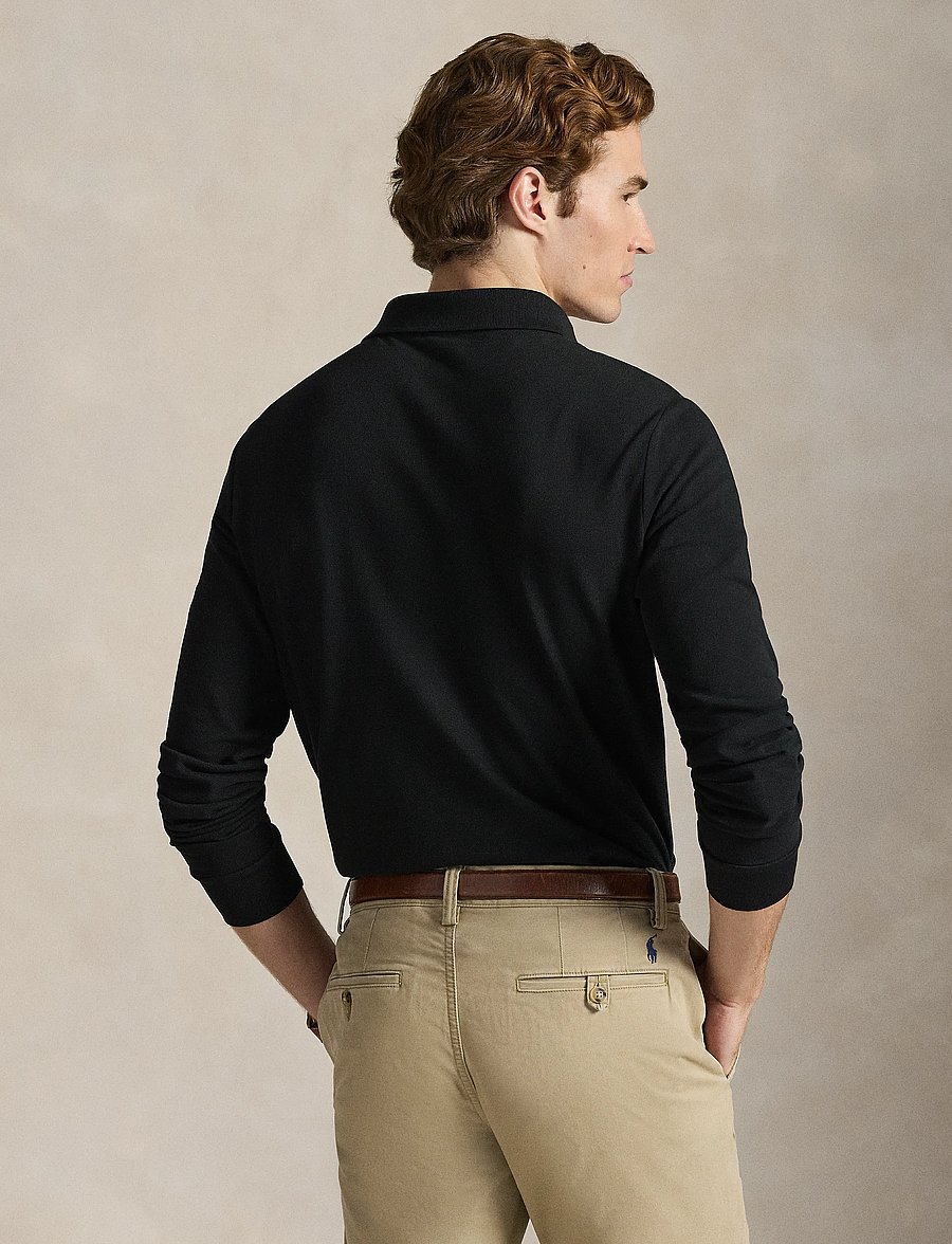 Polo Ralph Lauren - Custom Slim Fit Mesh Polo Shirt - pikkade varrukatega polod - polo black/c3870 - 3