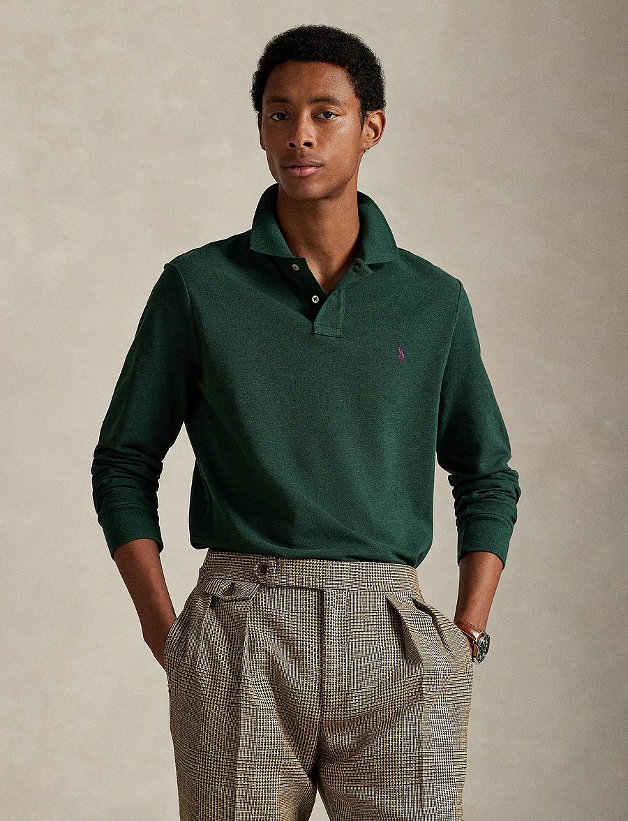 Polo Ralph Lauren - Custom Slim Fit Mesh Polo Shirt - langærmede poloer - scotch pine heath - 3