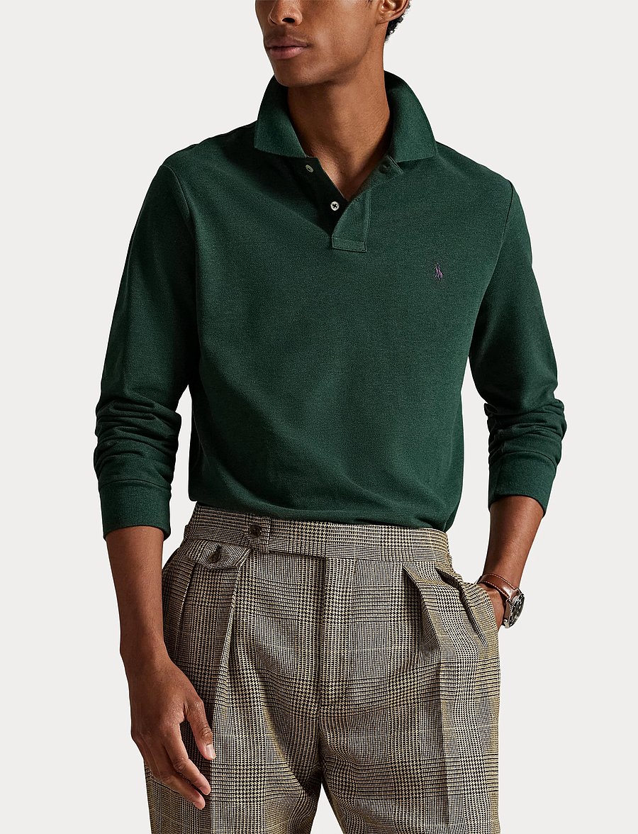Polo Ralph Lauren - Custom Slim Fit Mesh Polo Shirt - langærmede poloer - scotch pine heath - 5