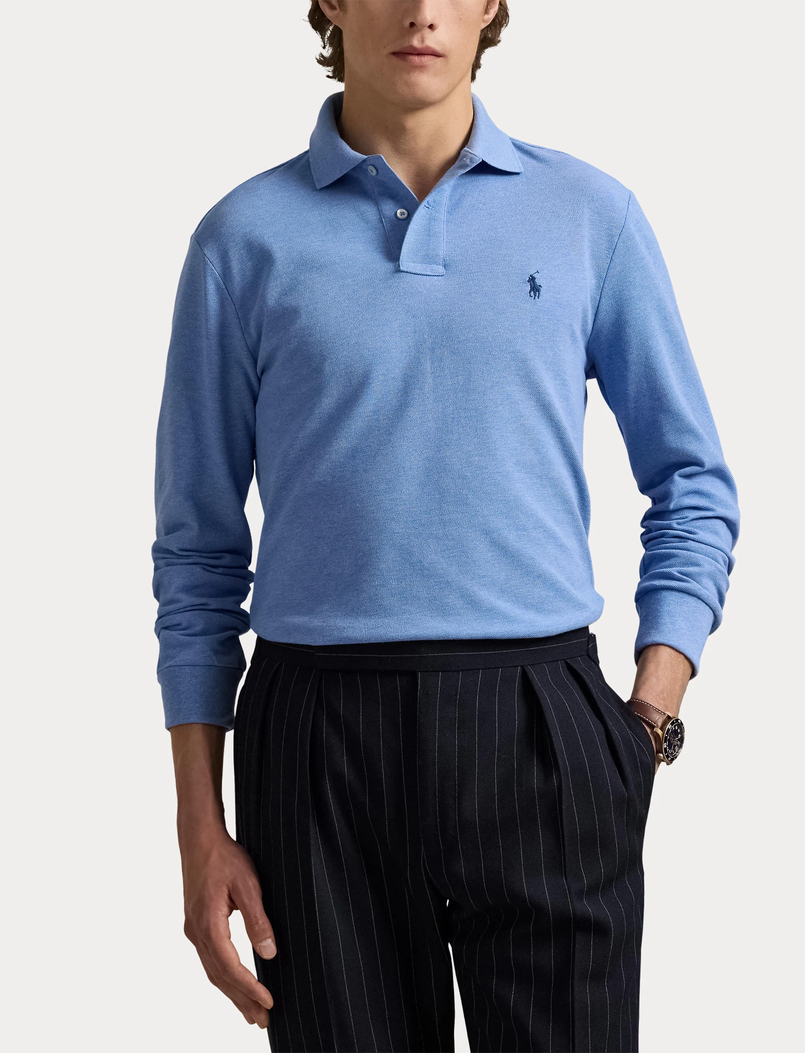 Polo Ralph Lauren - BASIC MESH-LSL-KNT - langærmede poloer - soft royal heathe - 5