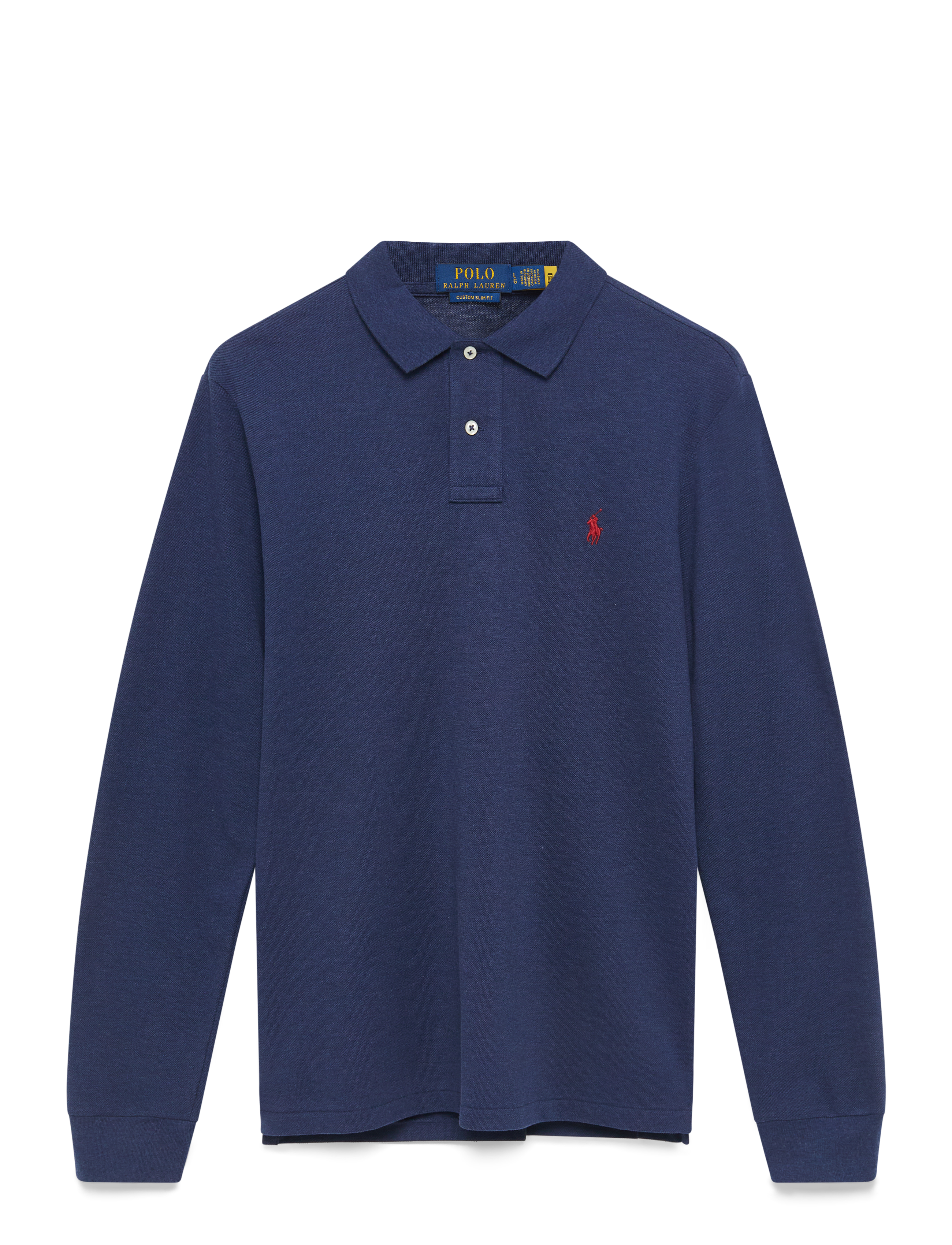 Polo Ralph Lauren - Custom Slim Fit Mesh Polo Shirt - langærmede poloer - spring navy heath - 1