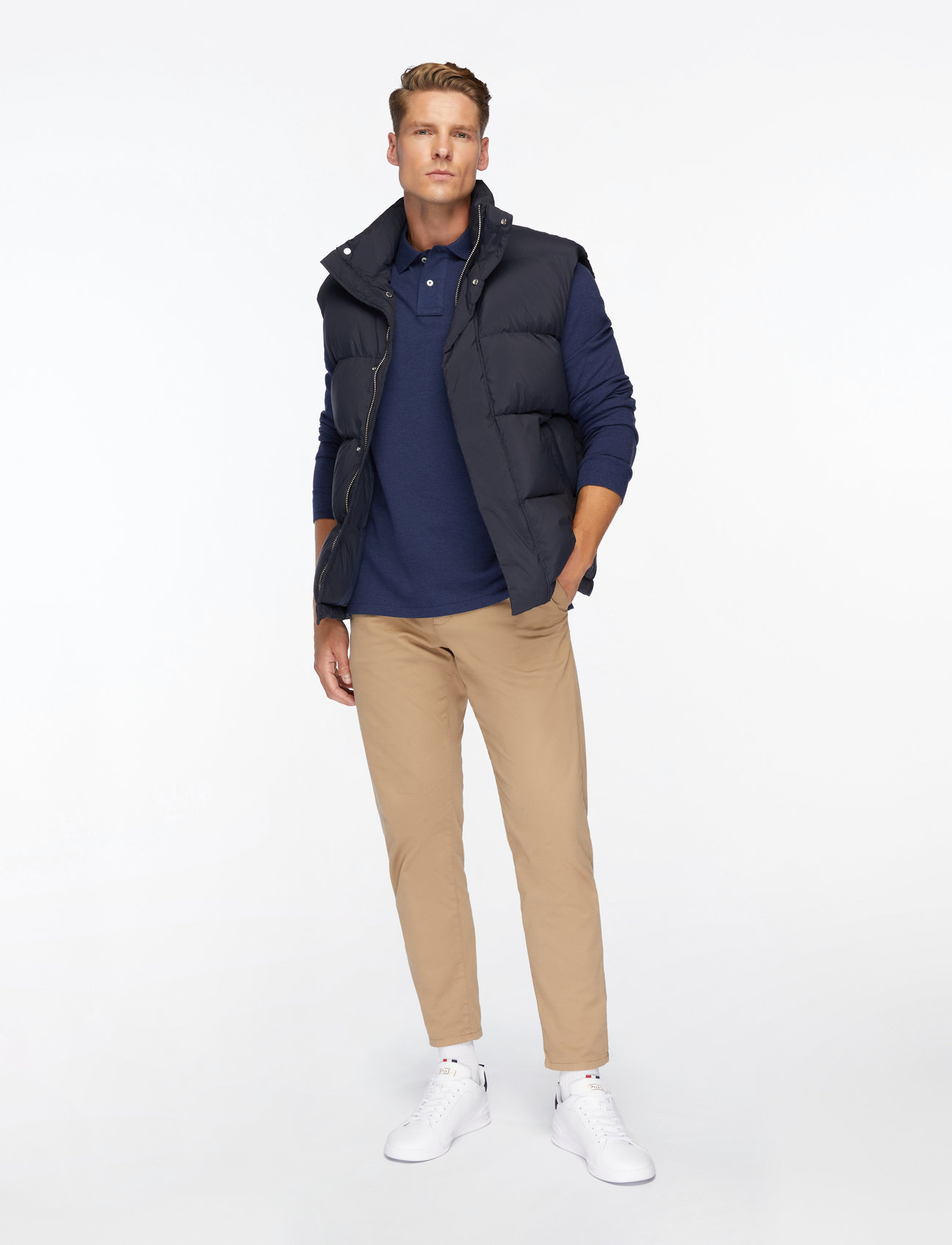 Polo Ralph Lauren - Custom Slim Fit Mesh Polo Shirt - langærmede poloer - spring navy heath - 3