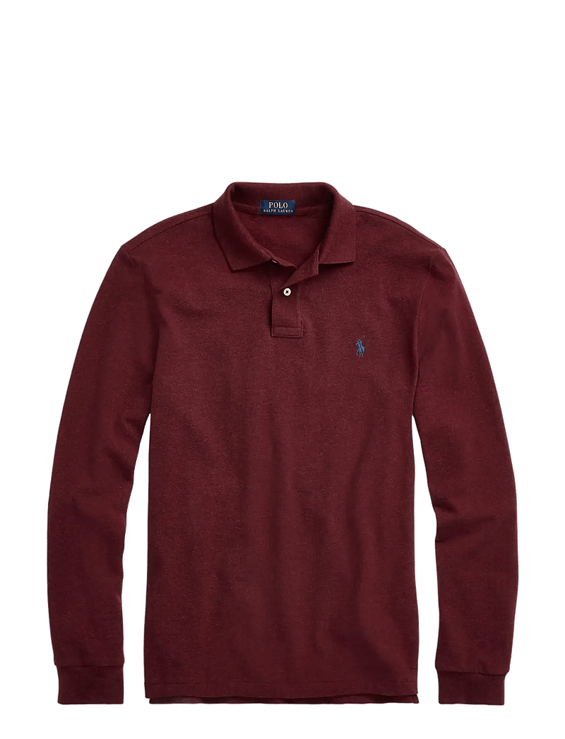 Polo Ralph Lauren - Custom Slim Fit Mesh Polo Shirt - langærmede poloer - spring wine heath - 1