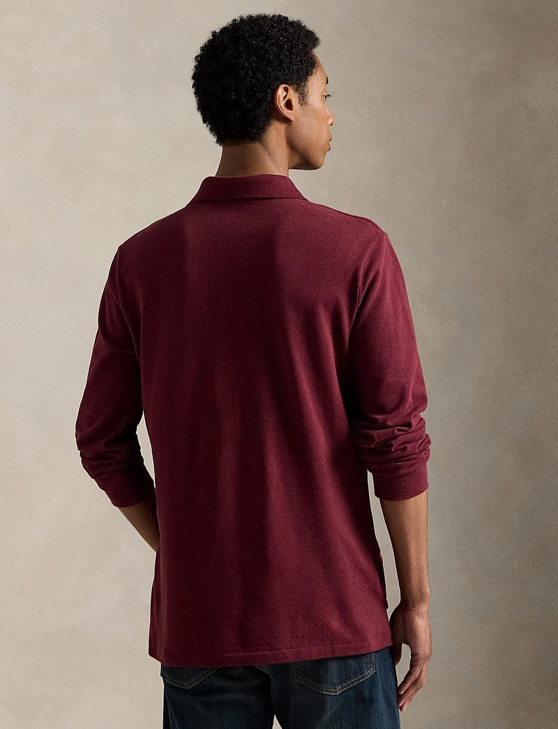 Polo Ralph Lauren - Custom Slim Fit Mesh Polo Shirt - langærmede poloer - spring wine heath - 2