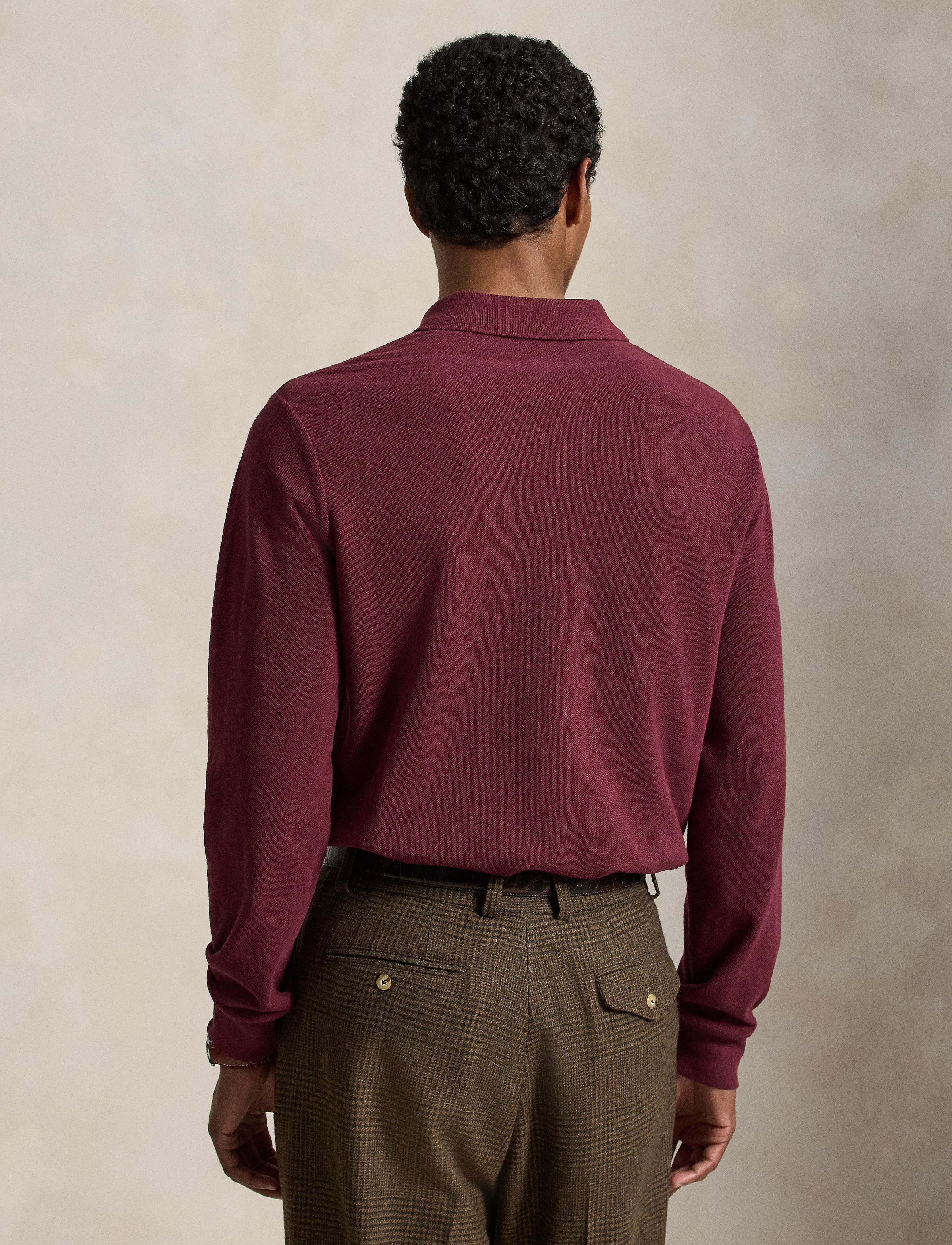 Polo Ralph Lauren - Custom Slim Fit Mesh Polo Shirt - langärmelig - spring wine heath - 1