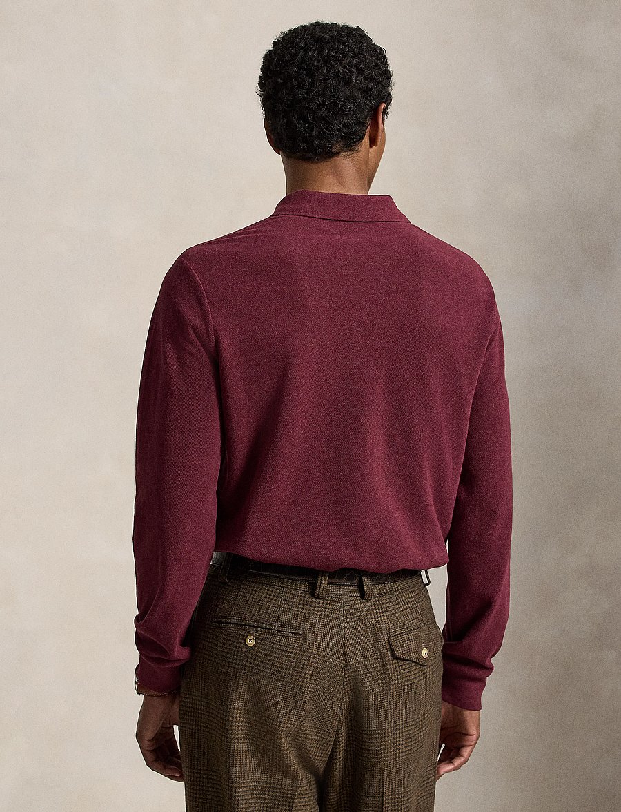 Polo Ralph Lauren - Custom Slim Fit Mesh Polo Shirt - langärmelig - spring wine heath - 1