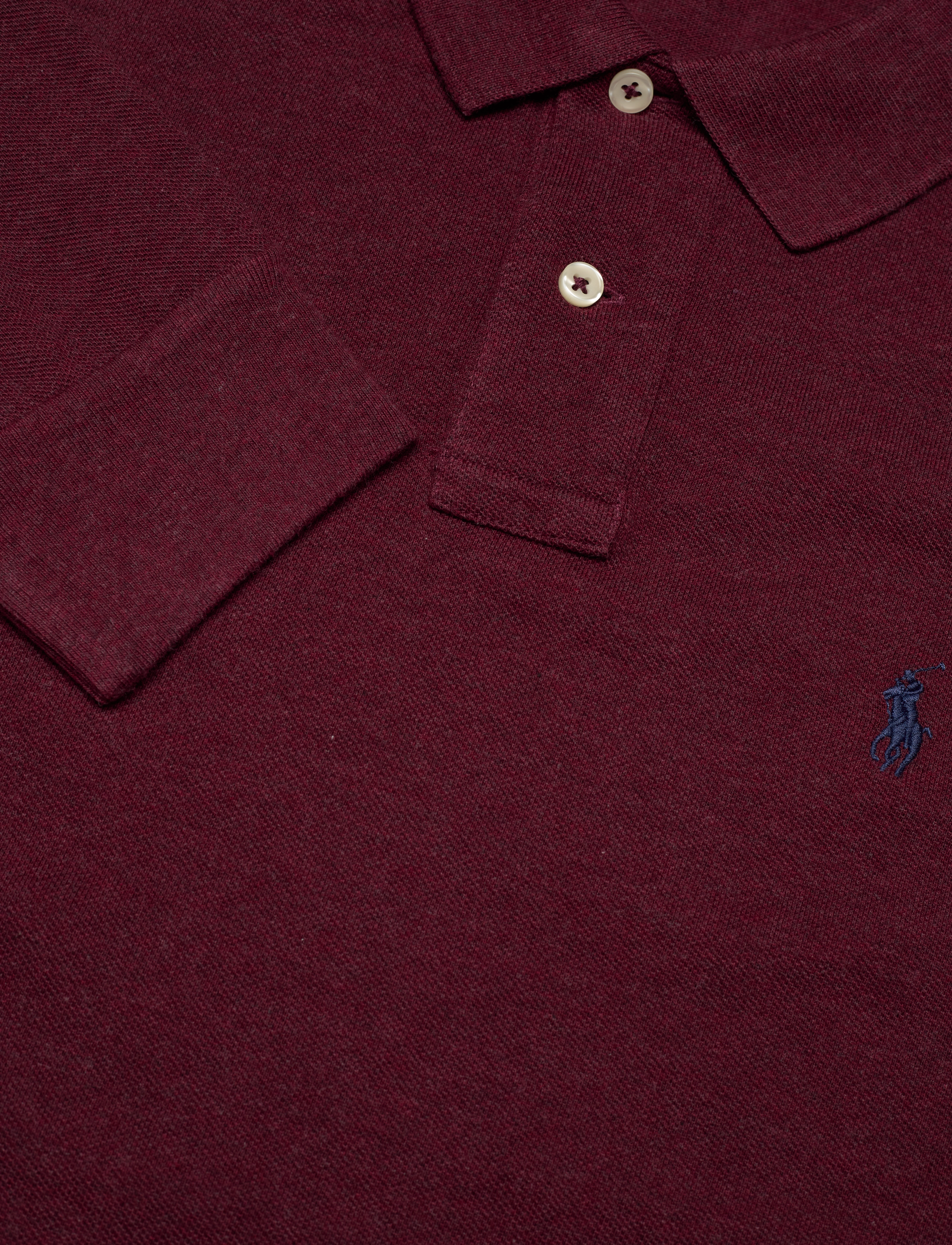 Polo Ralph Lauren - Custom Slim Fit Mesh Polo Shirt - langärmelig - spring wine heath - 5