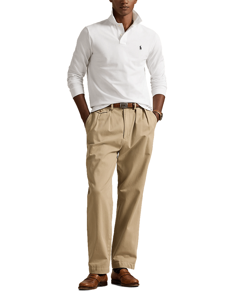 Polo Ralph Lauren - BASIC MESH-LSL-KNT - polo marškinėliai ilgomis rankovėmis - white - 0