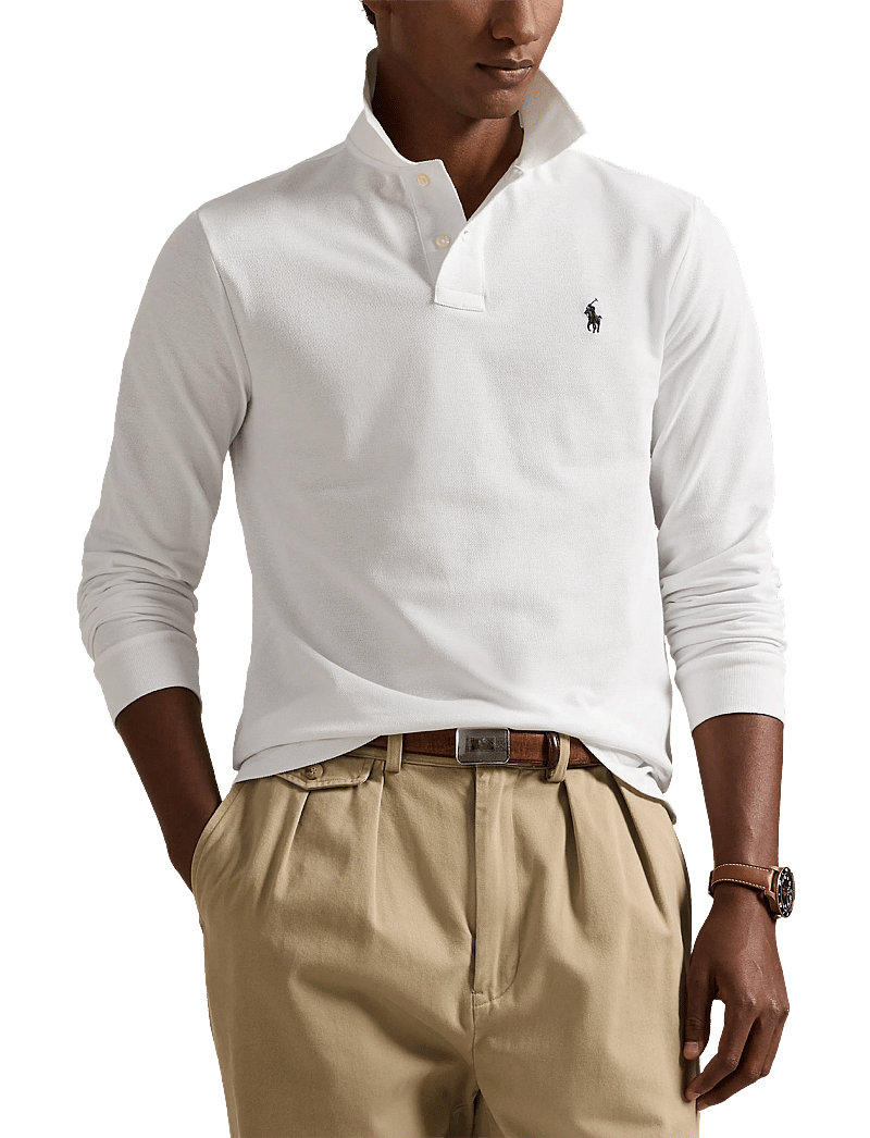 Polo Ralph Lauren - BASIC MESH-LSL-KNT - polo marškinėliai ilgomis rankovėmis - white - 4