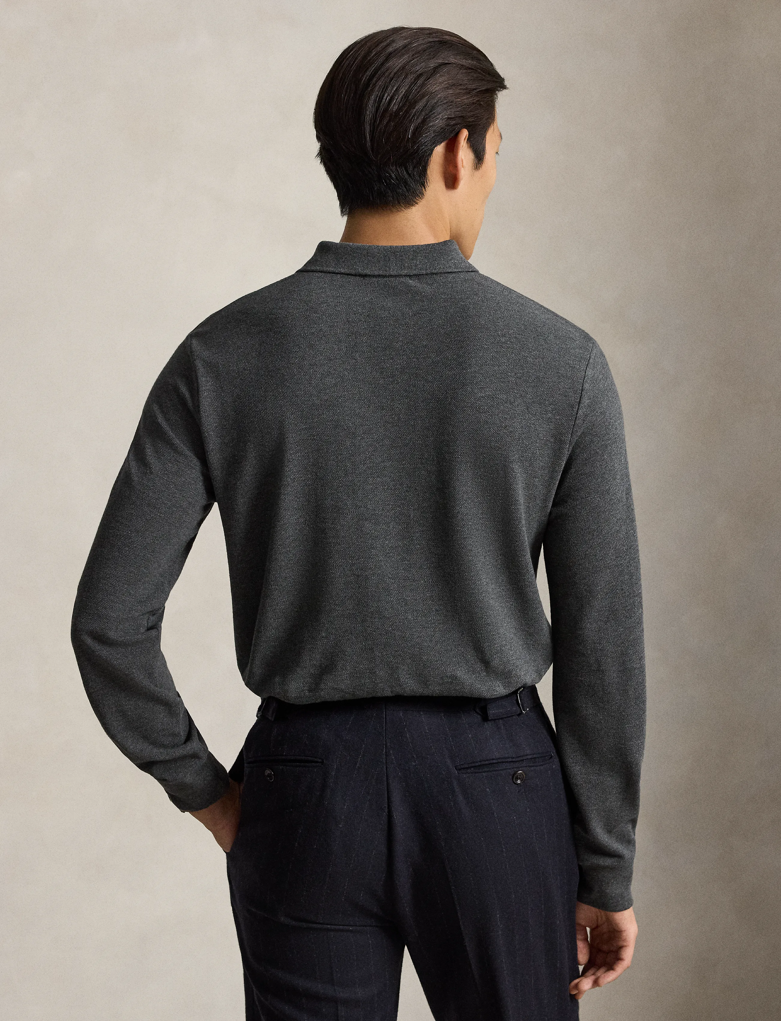 Polo Ralph Lauren - Custom Slim Fit Mesh Polo Shirt - långärmade pikéer - windsor heather/c - 3