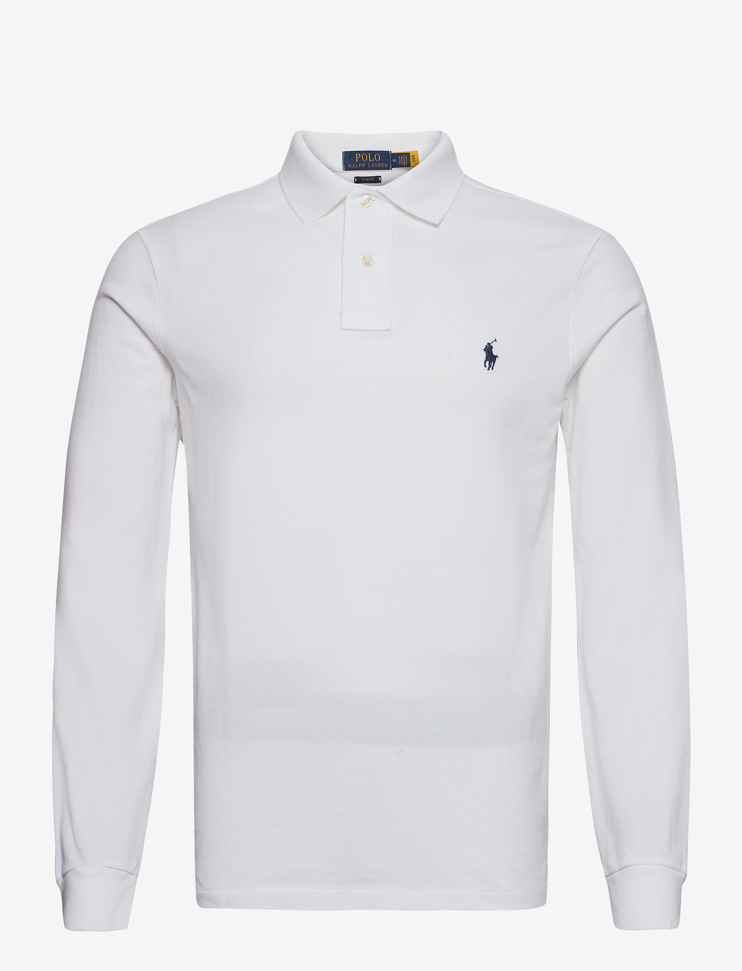 Polo Ralph Lauren Slim Fit Mesh Long-Sleeve Polo, XXL, Polos, Weiß - Long-sleeved, Männerswear