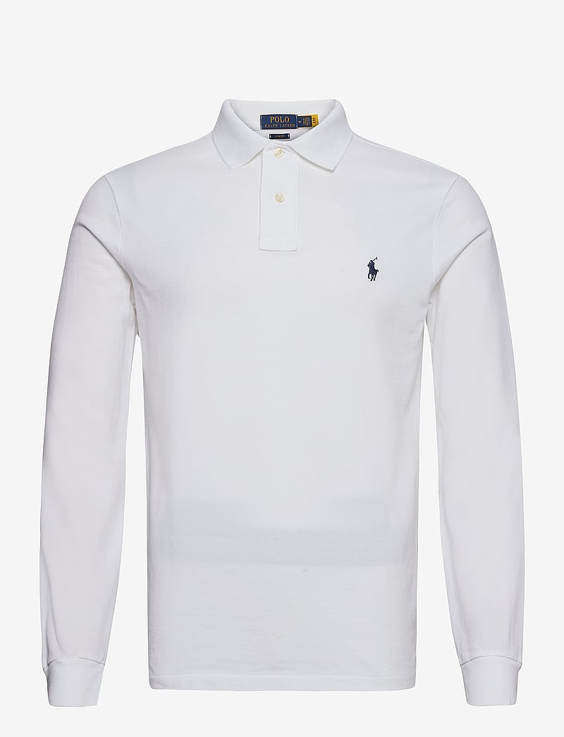 Polo Ralph Lauren - Slim Fit Mesh Long-Sleeve Polo - pikkade varrukatega polod - white - 1