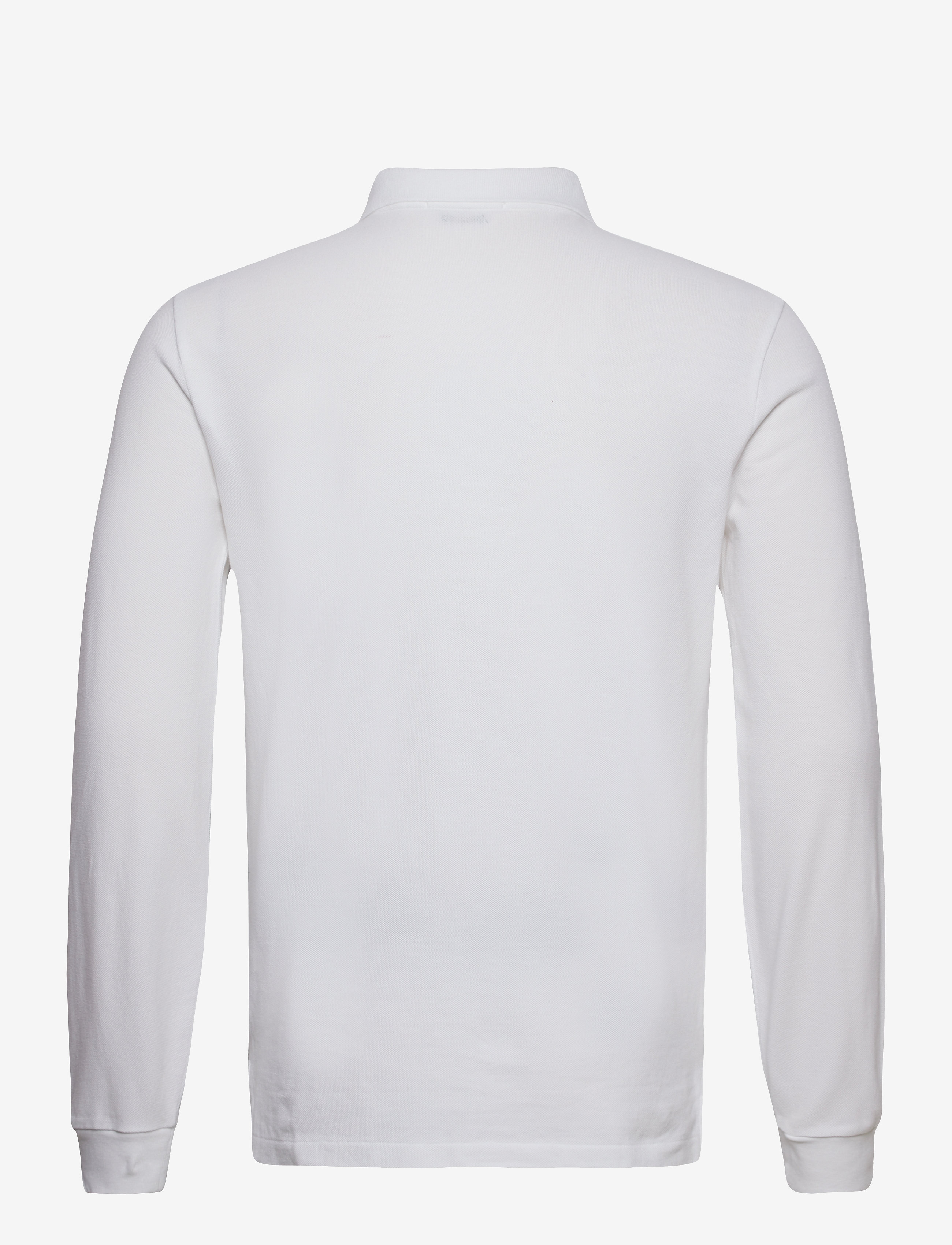 Långärmad vit Slim Fit piké polotröja 3