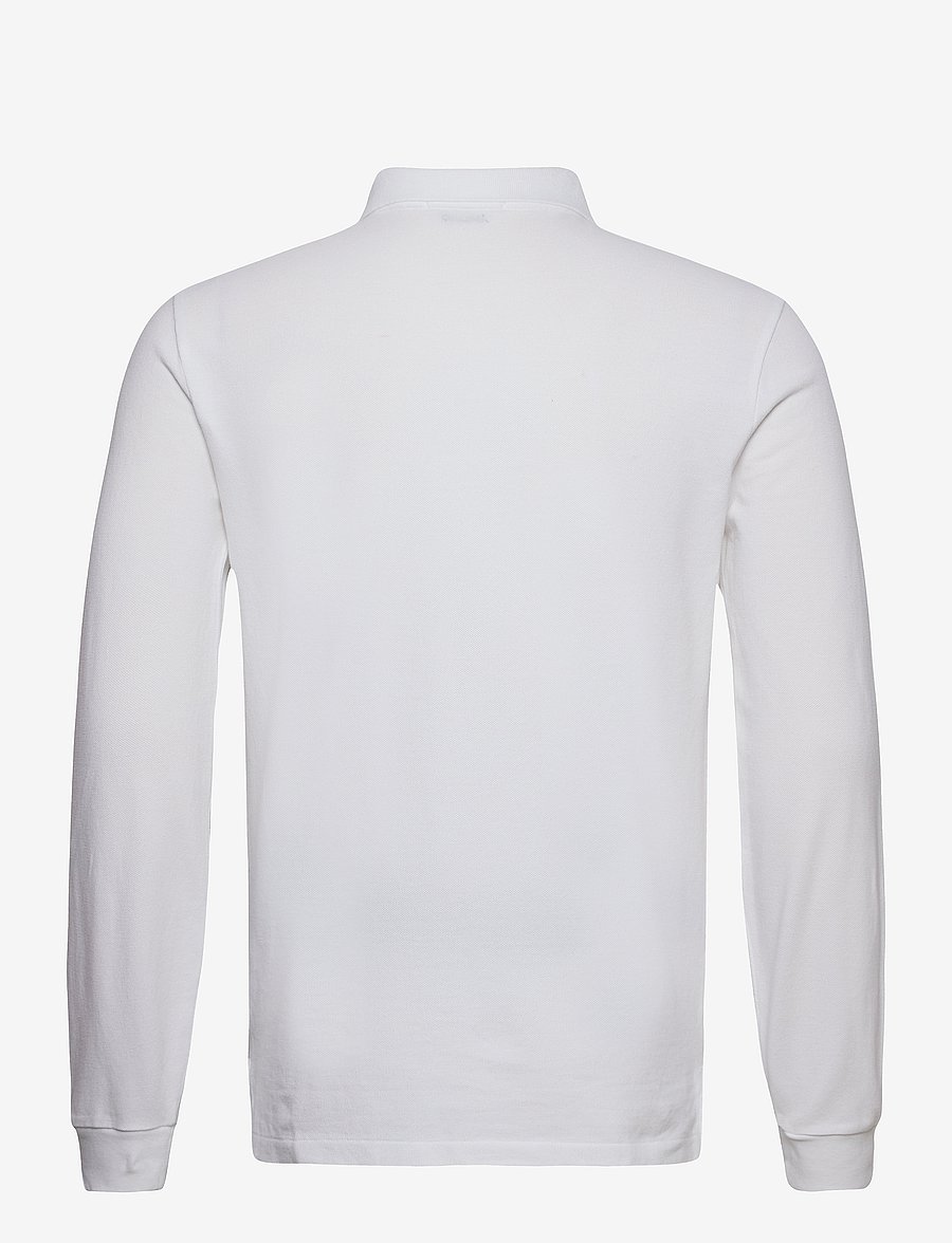 Polo Ralph Lauren - Slim Fit Mesh Long-Sleeve Polo - langærmede poloer - white - 1