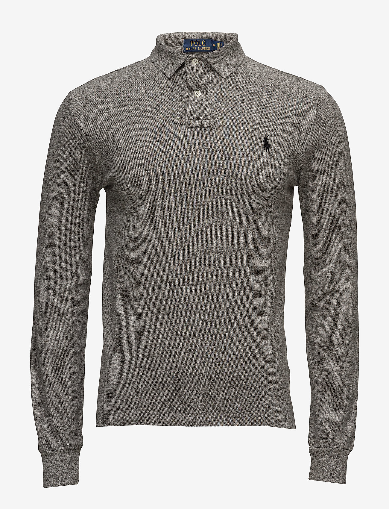 Polo Ralph Lauren Slim Fit Mesh Long-Sleeve Polo, M, Polos, Grau - Long-sleeved, Männerswear