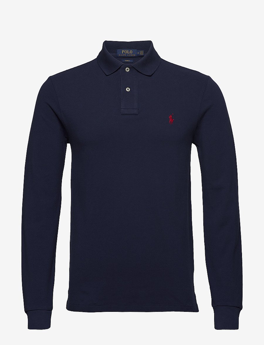 Polo Ralph Lauren - Slim Fit Mesh Long-Sleeve Polo - pikkade varrukatega polod - newport navy/c387 - 1