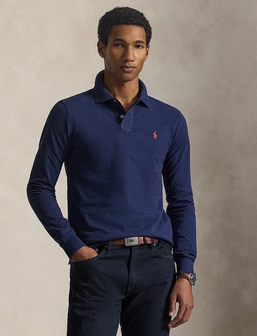 Polo Ralph Lauren - Slim Fit Mesh Long-Sleeve Polo - pikkade varrukatega polod - newport navy/c387 - 0
