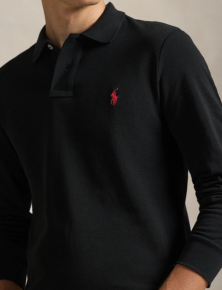 Polo Ralph Lauren - Slim Fit Mesh Long-Sleeve Polo - polo shirts - polo black/c3870 - 5