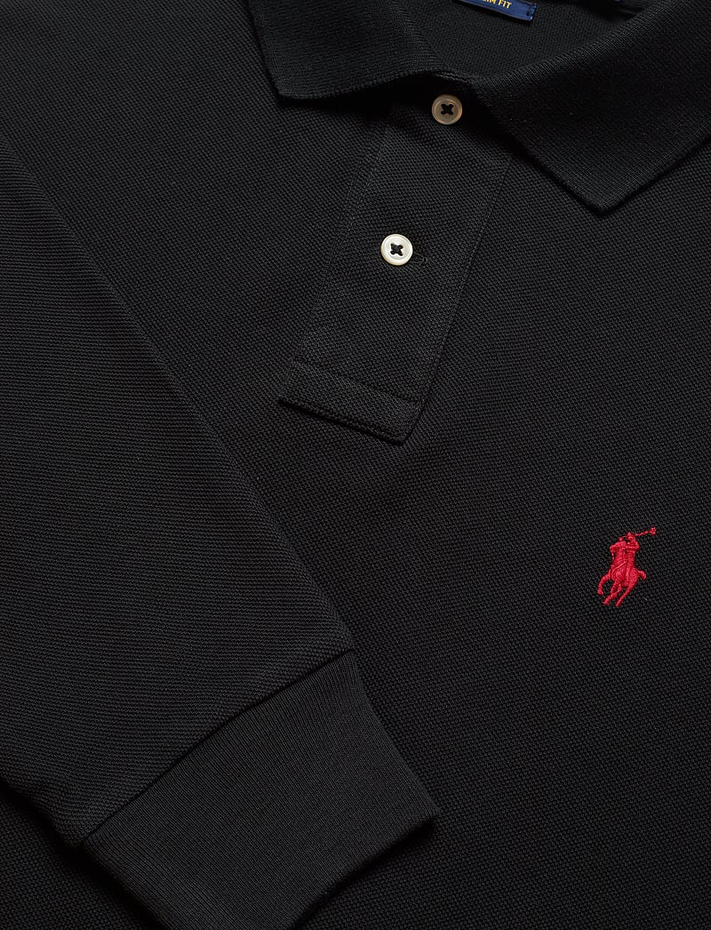 Polo Ralph Lauren - Slim Fit Mesh Long-Sleeve Polo Shirt - knitted polos - polo black/c3870 - 3