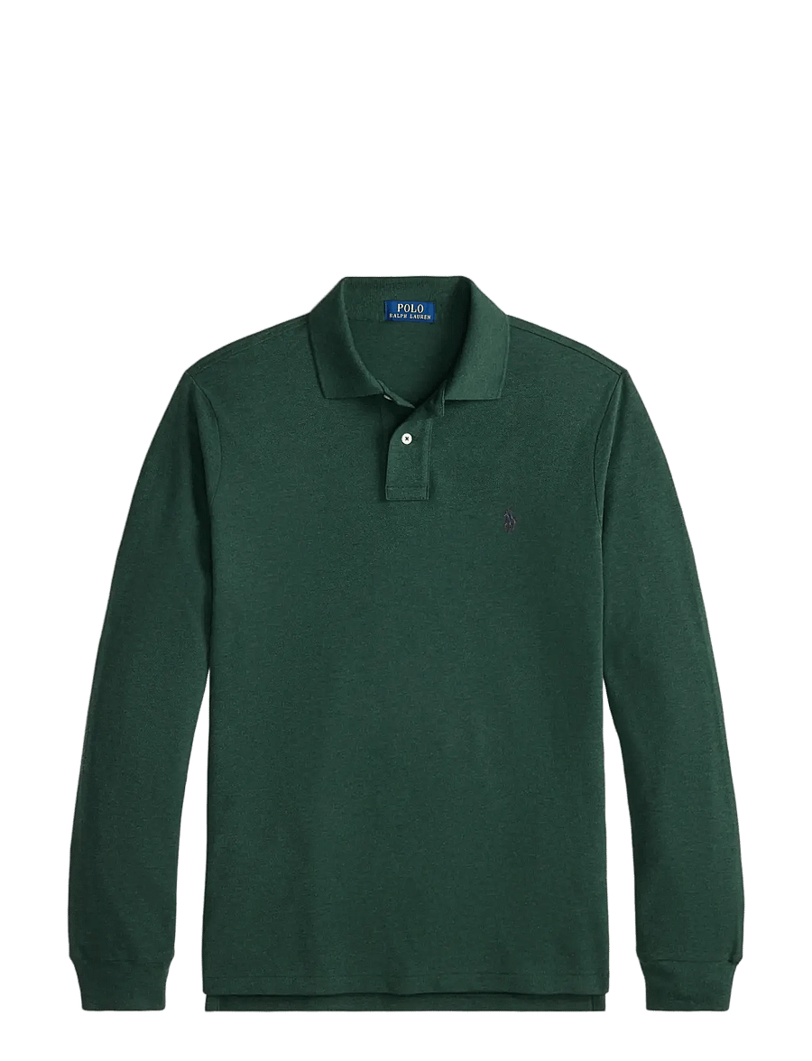 Polo Ralph Lauren - Slim Fit Mesh Long-Sleeve Polo Shirt - pikkade varrukatega polod - scotch pine heath - 1