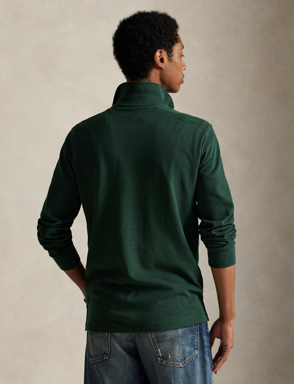 Polo Ralph Lauren - Slim Fit Mesh Long-Sleeve Polo Shirt - polostrik - scotch pine heath - 2
