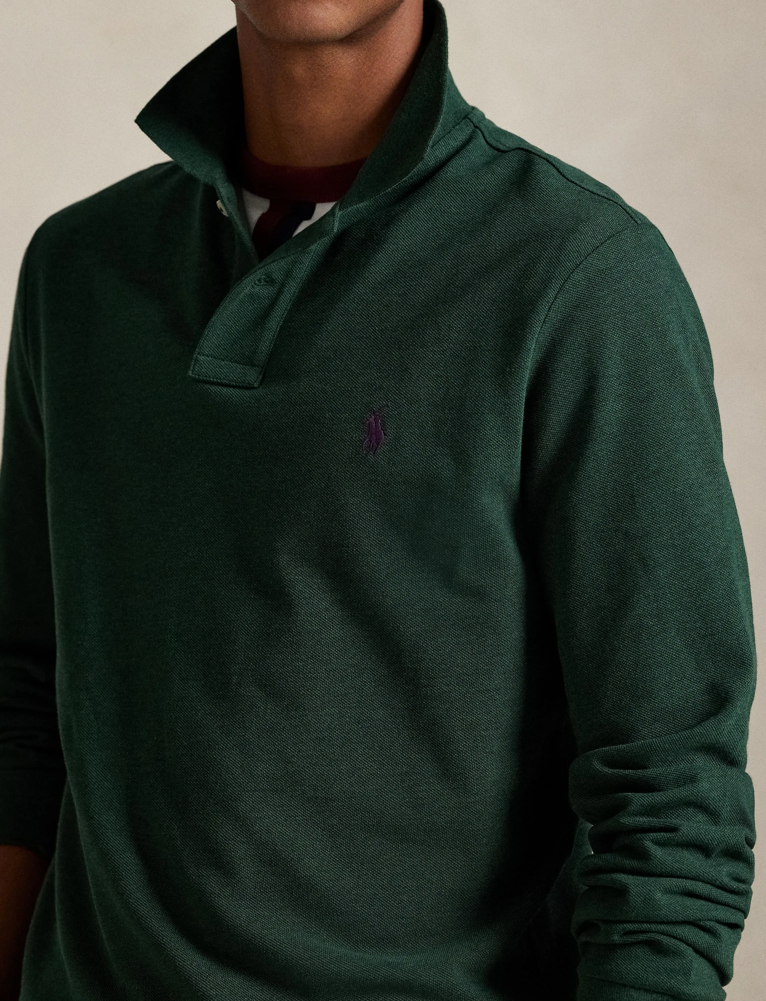 Polo Ralph Lauren Slim Fit Mesh Long-Sleeve Polo pikéer herr – bild 7