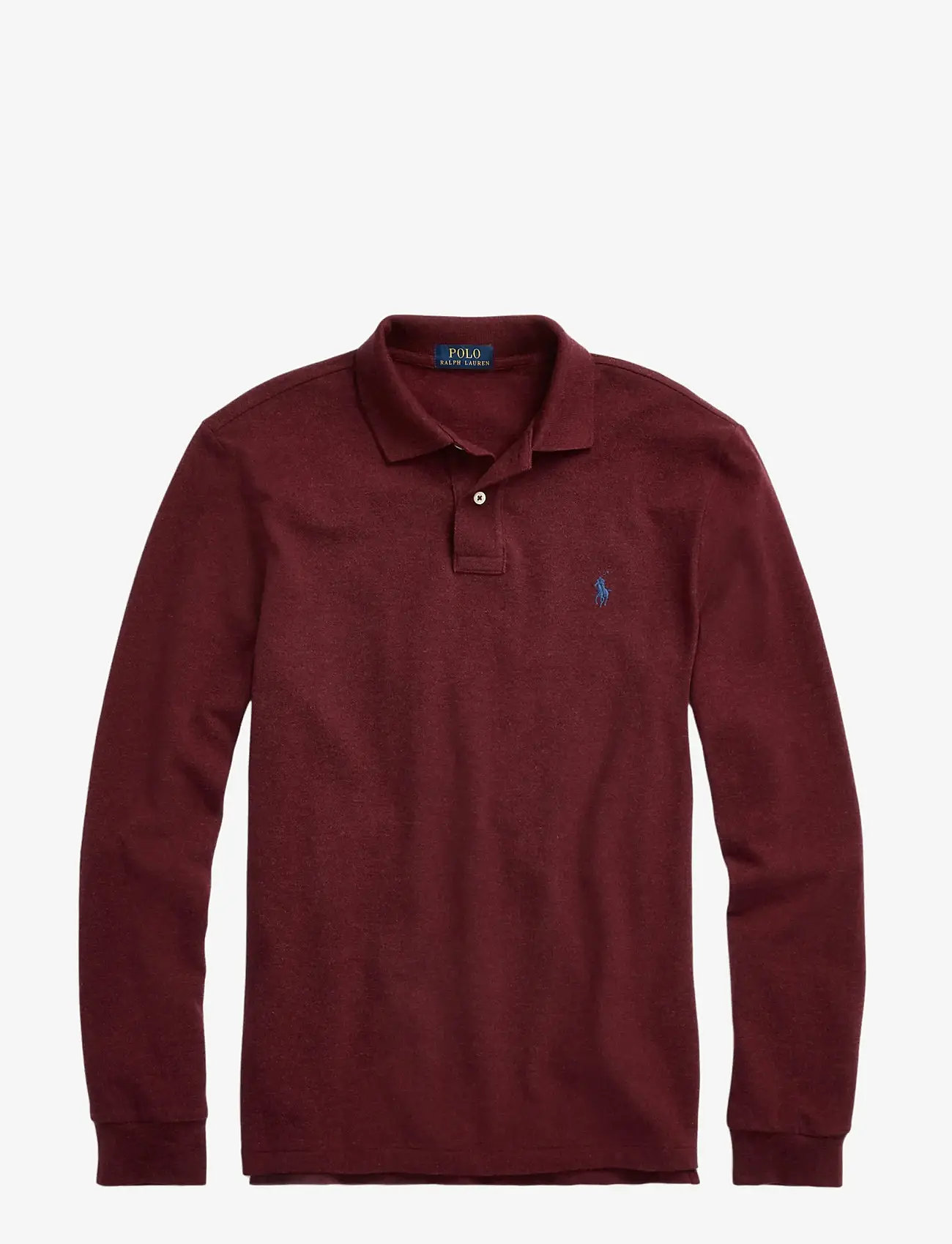 Polo Ralph Lauren - Slim Fit Mesh Long-Sleeve Polo - polostrik - spring wine heath - 1