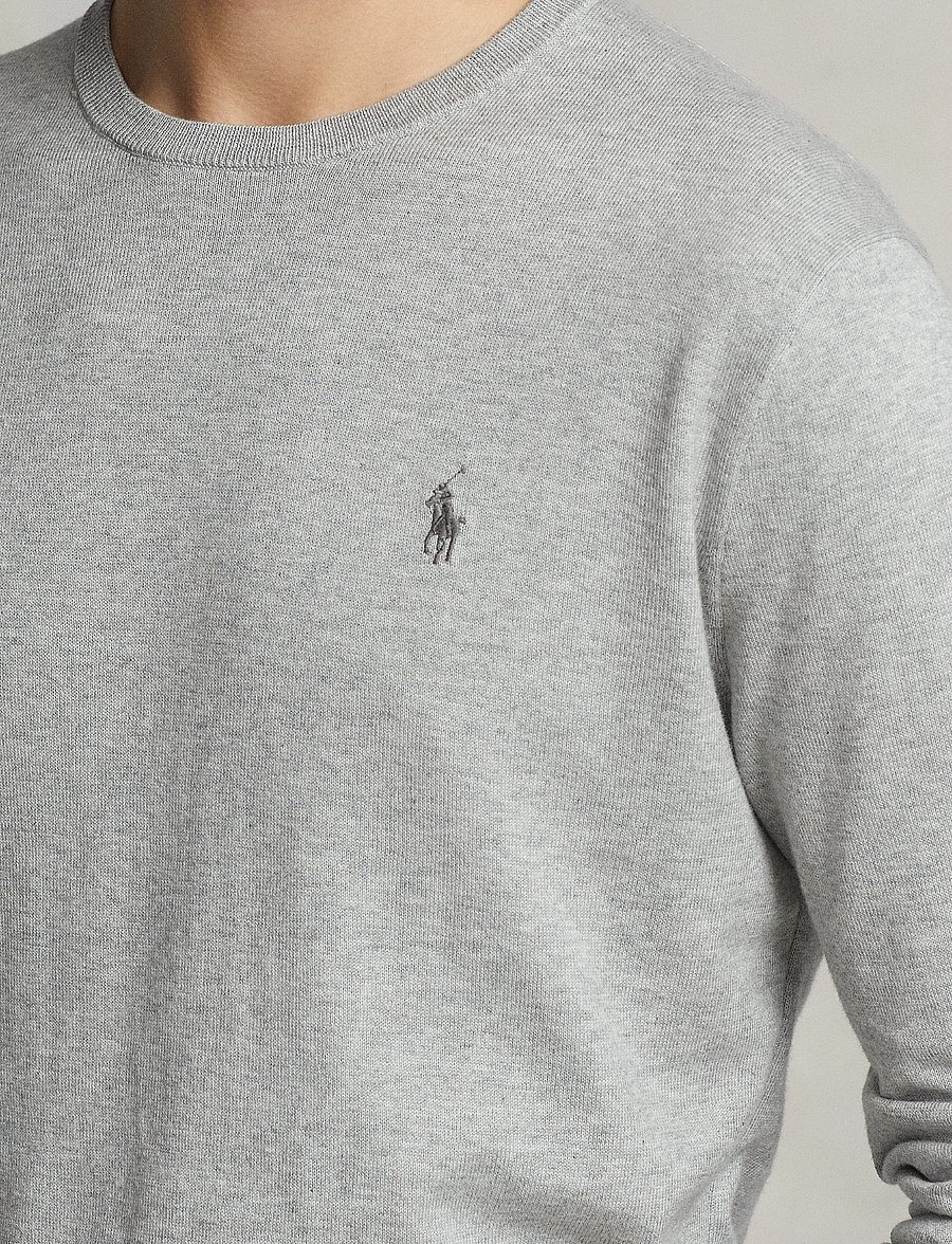 Polo Ralph Lauren - Slim Fit Cotton Sweater - Ümara kaelusega - andover heather - 5