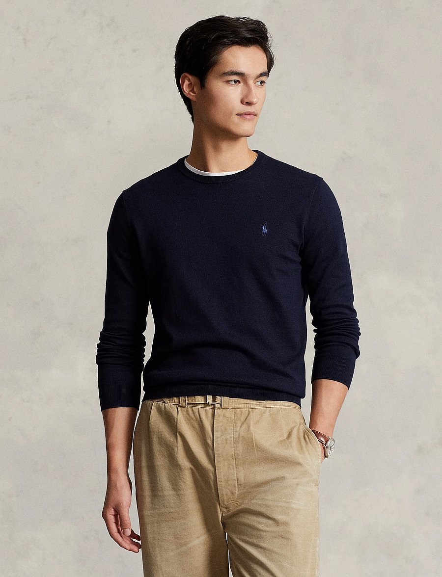 Polo Ralph Lauren - Slim Fit Cotton Sweater - round necks - hunter navy - 3