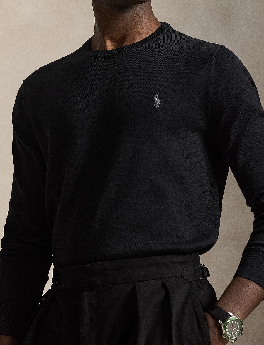 Polo Ralph Lauren - Slim Fit Cotton Sweater - rundhals - polo black - 0