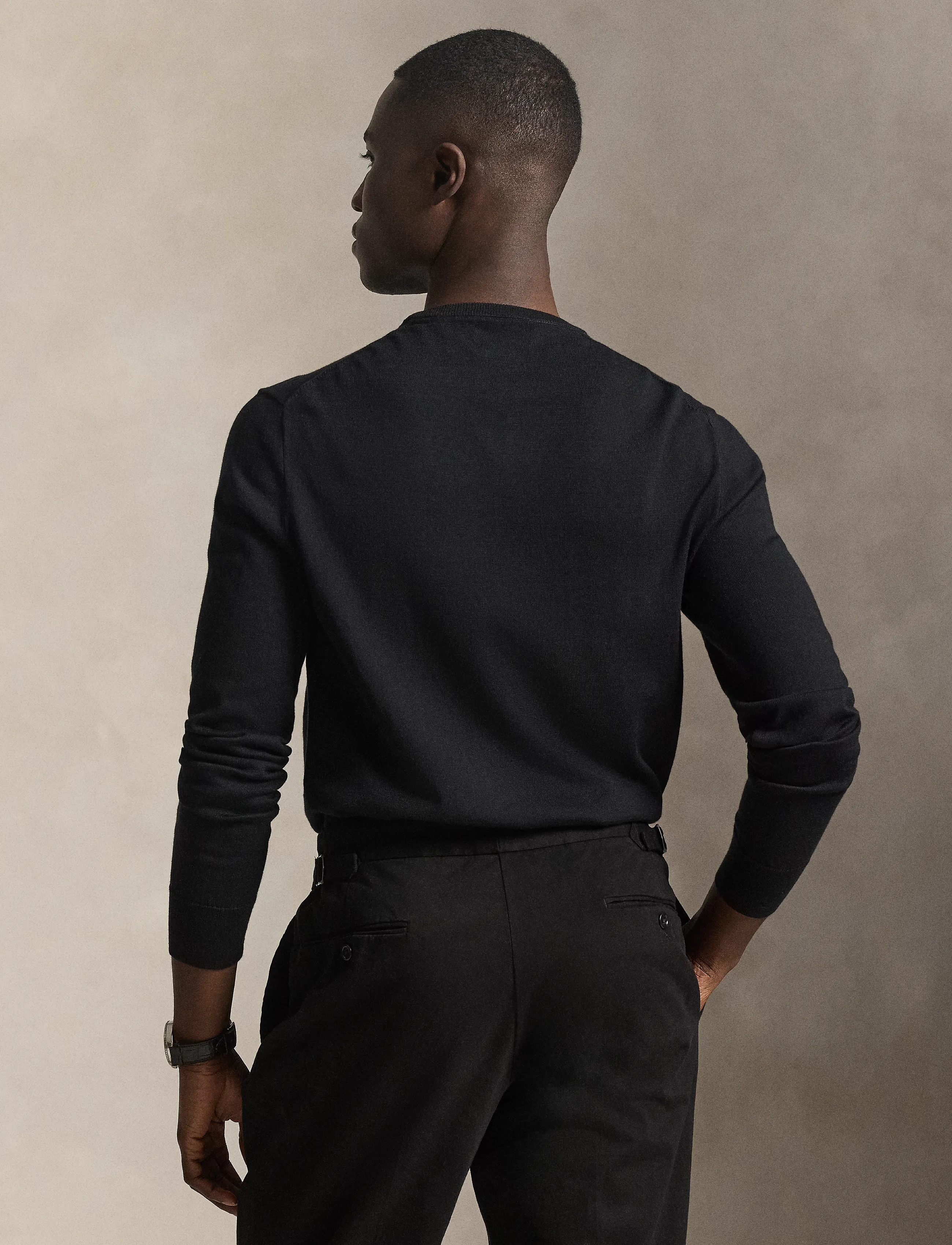 Polo Ralph Lauren - Slim Fit Cotton Sweater - kringlótt hálsmál  - polo black - 3
