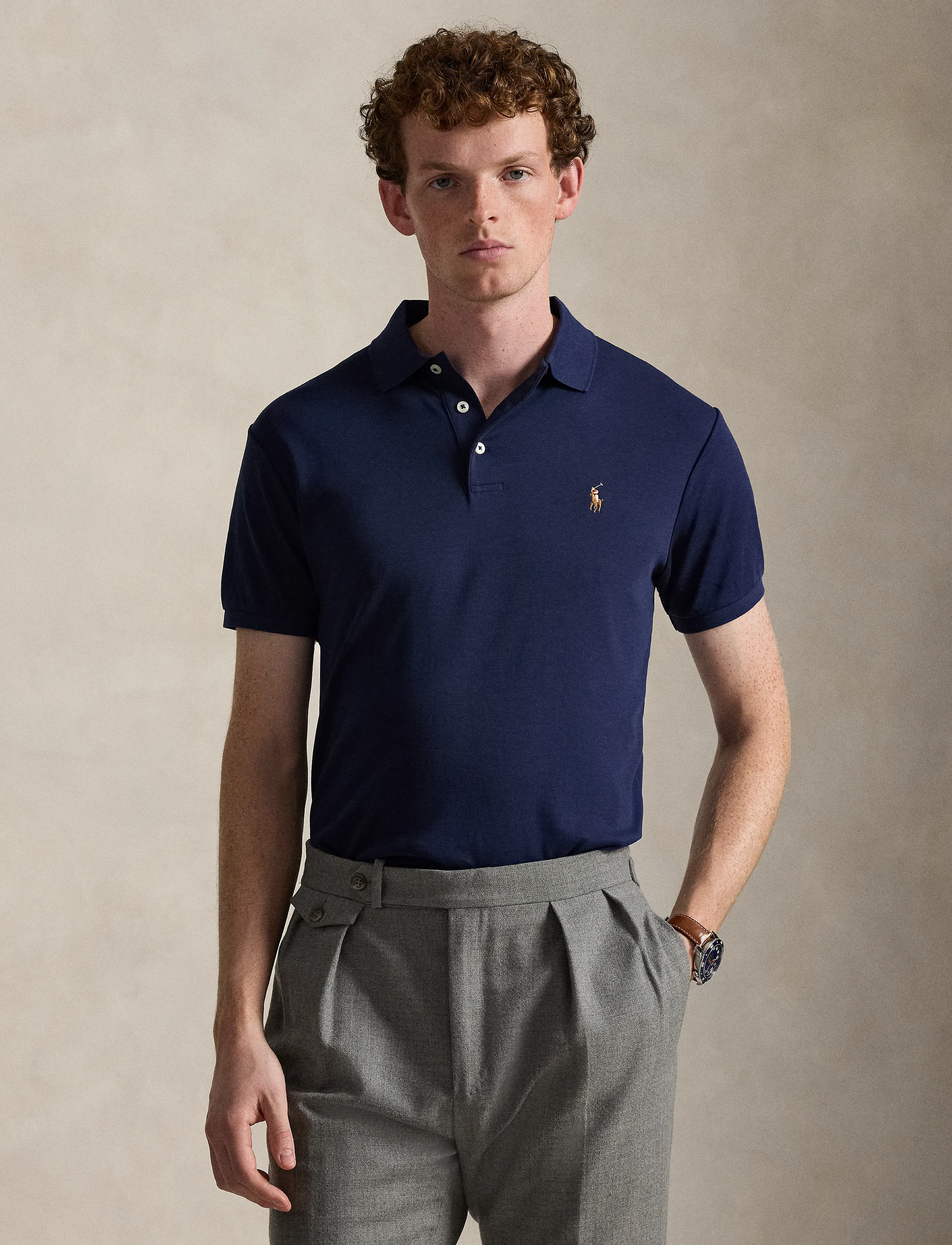 Polo Ralph Lauren Slim Fit Soft-Touch Polo Shirt, S, Navy, Poloer > Kortærmede, Herre