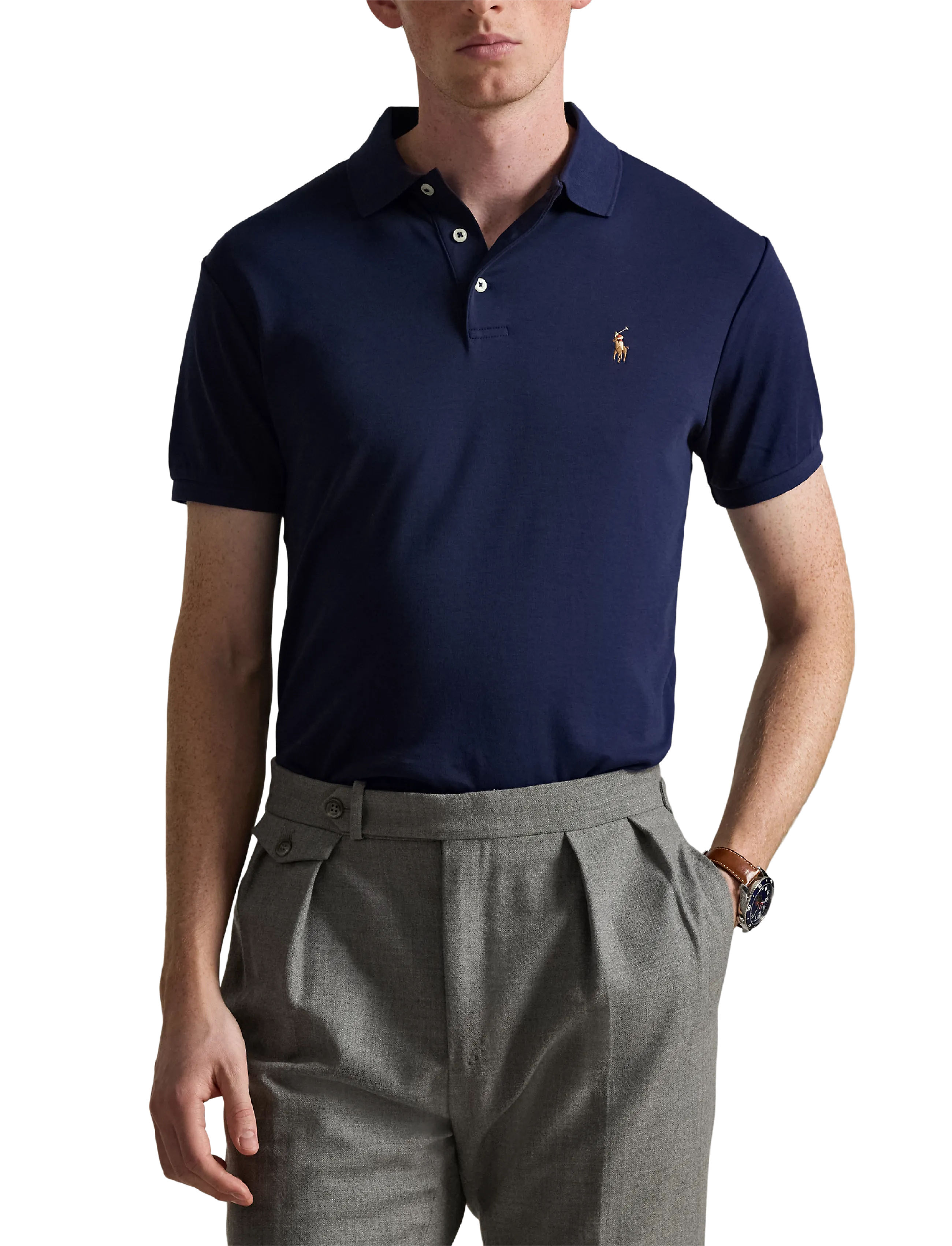 Navy soft touch polotröja 8