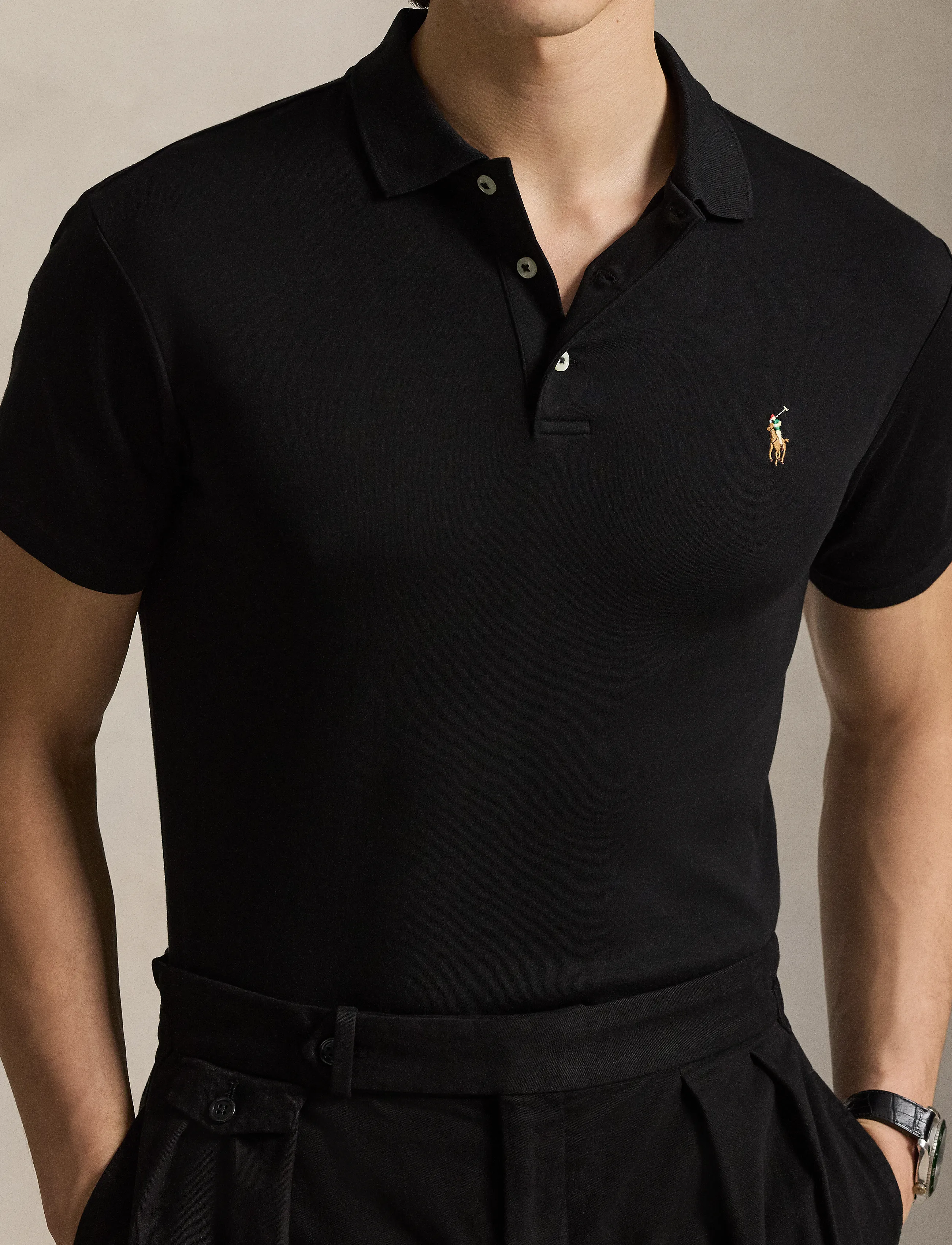 Polo Ralph Lauren - Slim Fit Soft-Touch Polo Shirt - lühikeste varrukatega polod - polo black - 5