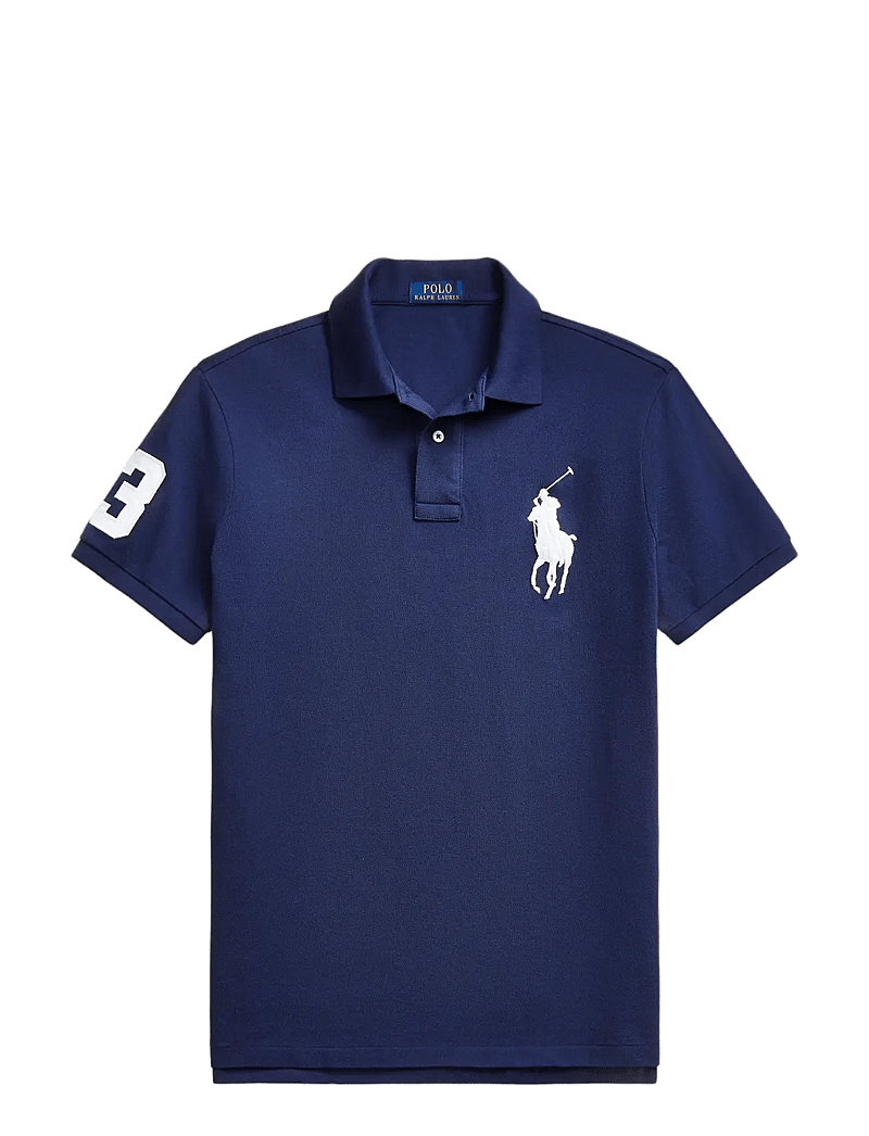 Polo Ralph Lauren - Custom Slim Fit Big Pony Mesh Polo Shirt - kortærmede poloer - newport navy - 1