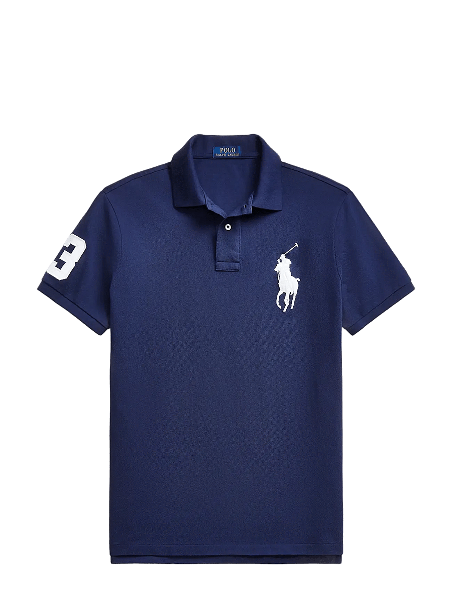 Polo Ralph Lauren - Custom Slim Fit Big Pony Mesh Polo Shirt - kortærmede poloer - newport navy - 1