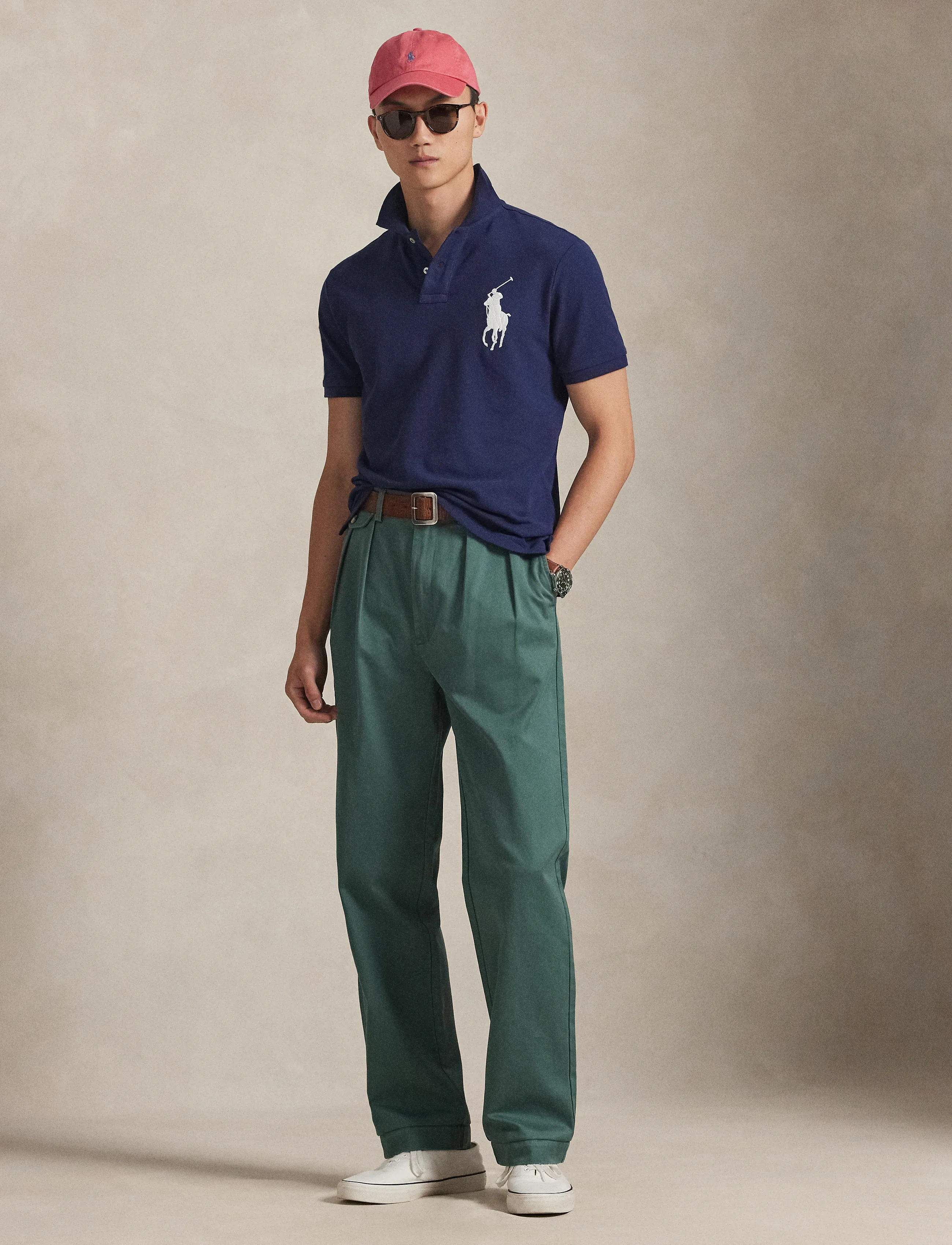 Polo Ralph Lauren Custom Slim Fit Big Pony Mesh Polo Shirt - Kortærmede poloer - NEWPORT NAVY / blue