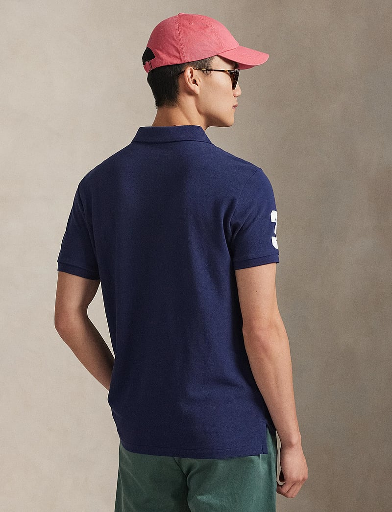 Polo Ralph Lauren - Custom Slim Fit Big Pony Mesh Polo Shirt - kortærmede poloer - newport navy - 3