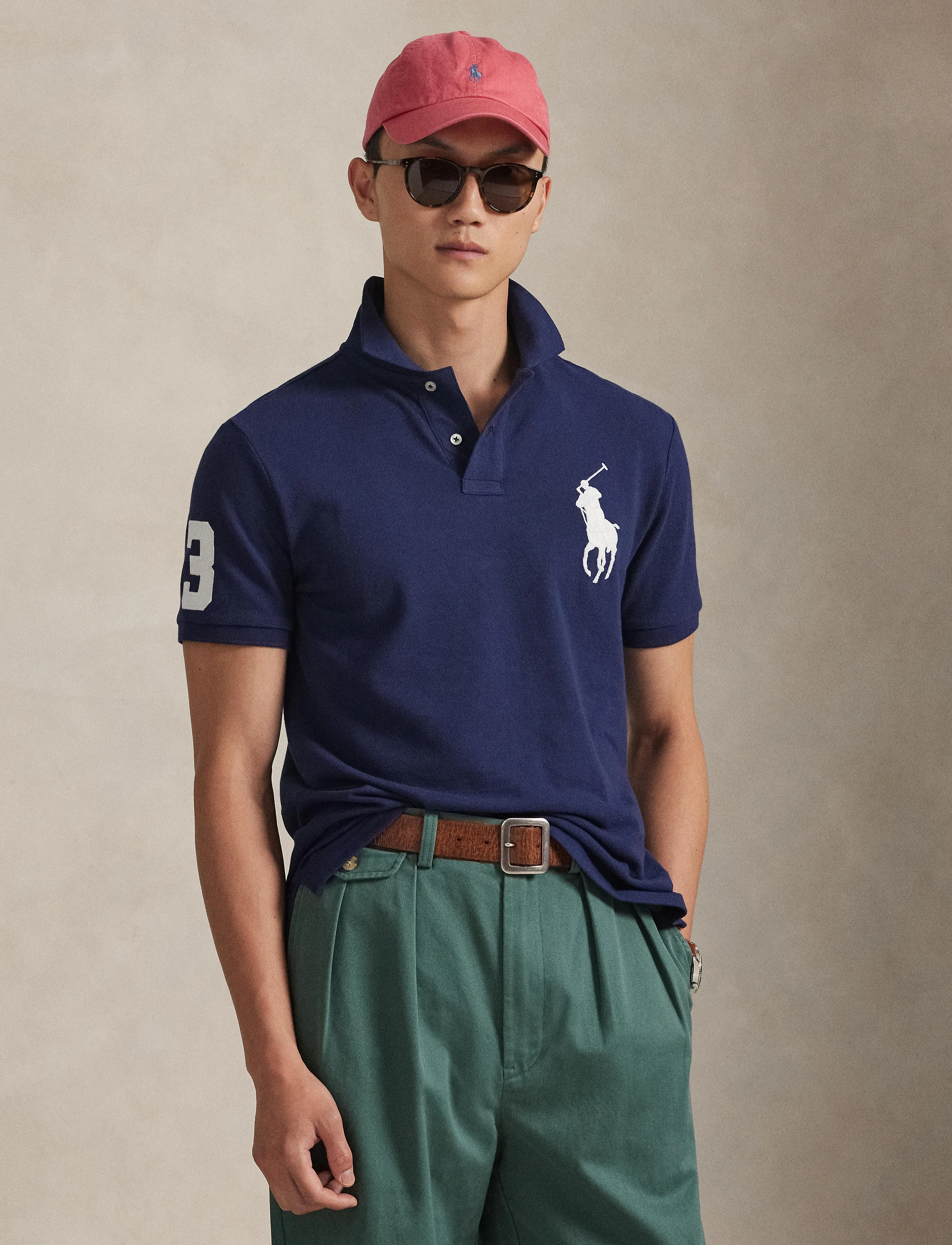 Polo Ralph Lauren - Custom Slim Fit Big Pony Mesh Polo Shirt - kortærmede poloer - newport navy - 4