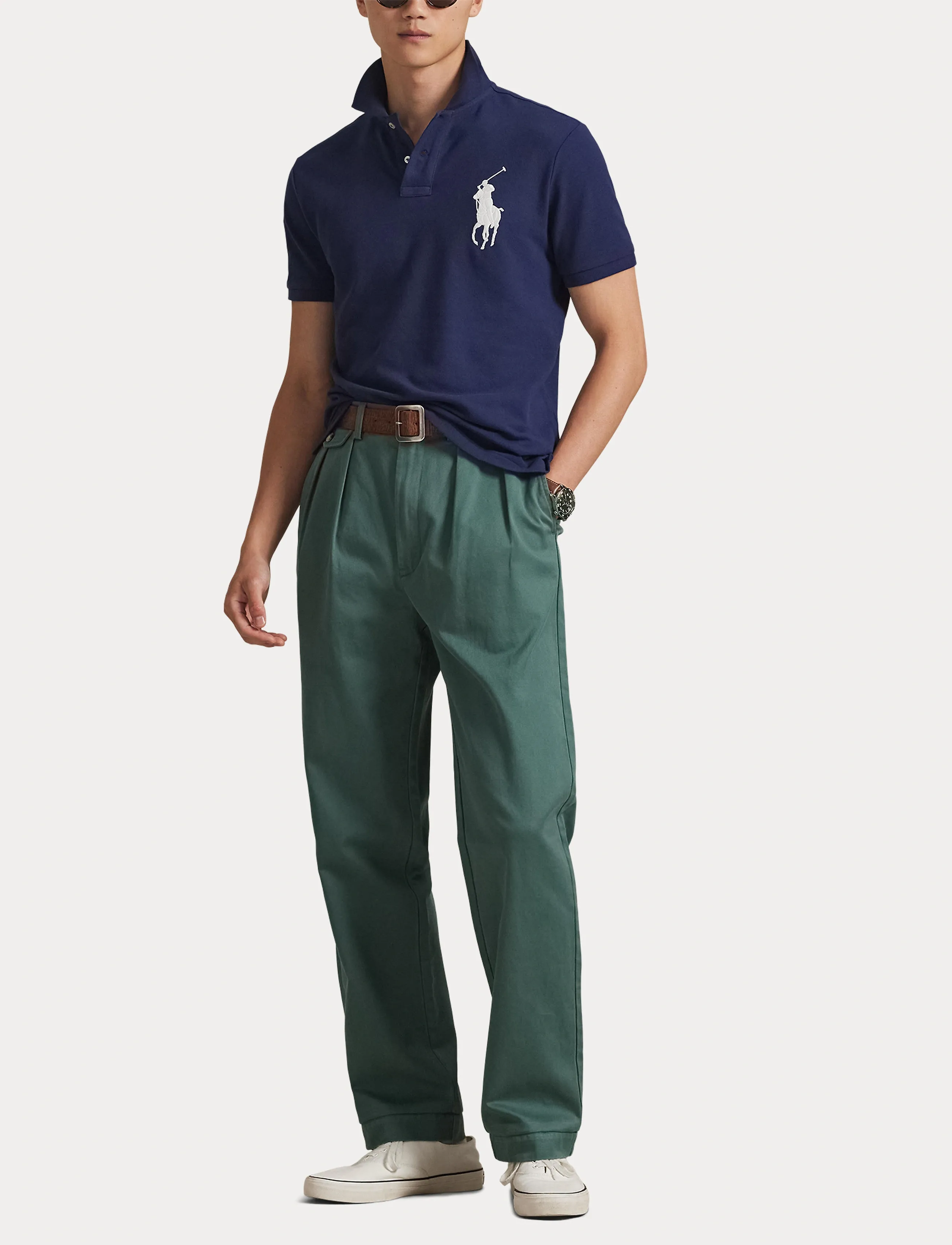 Polo Ralph Lauren - Custom Slim Fit Big Pony Mesh Polo Shirt - kortærmede poloer - newport navy - 5