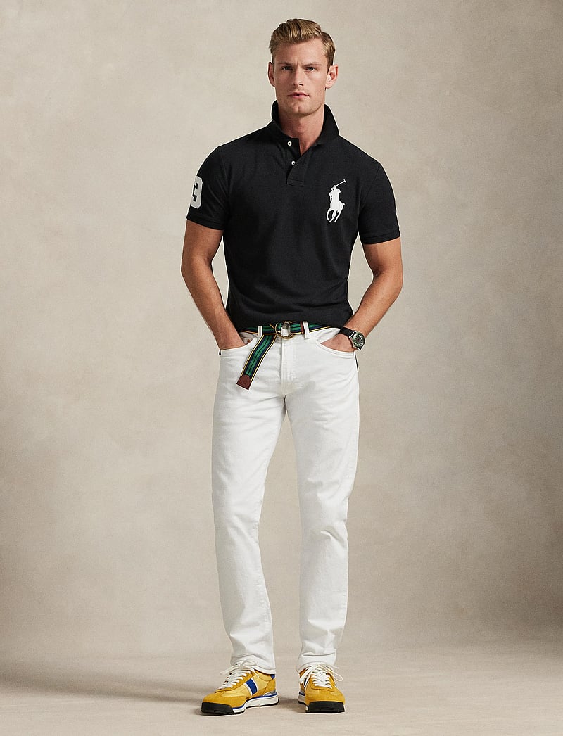 Polo Ralph Lauren - Custom Slim Fit Big Pony Mesh Polo Shirt - kortärmade pikéer - polo black - 0