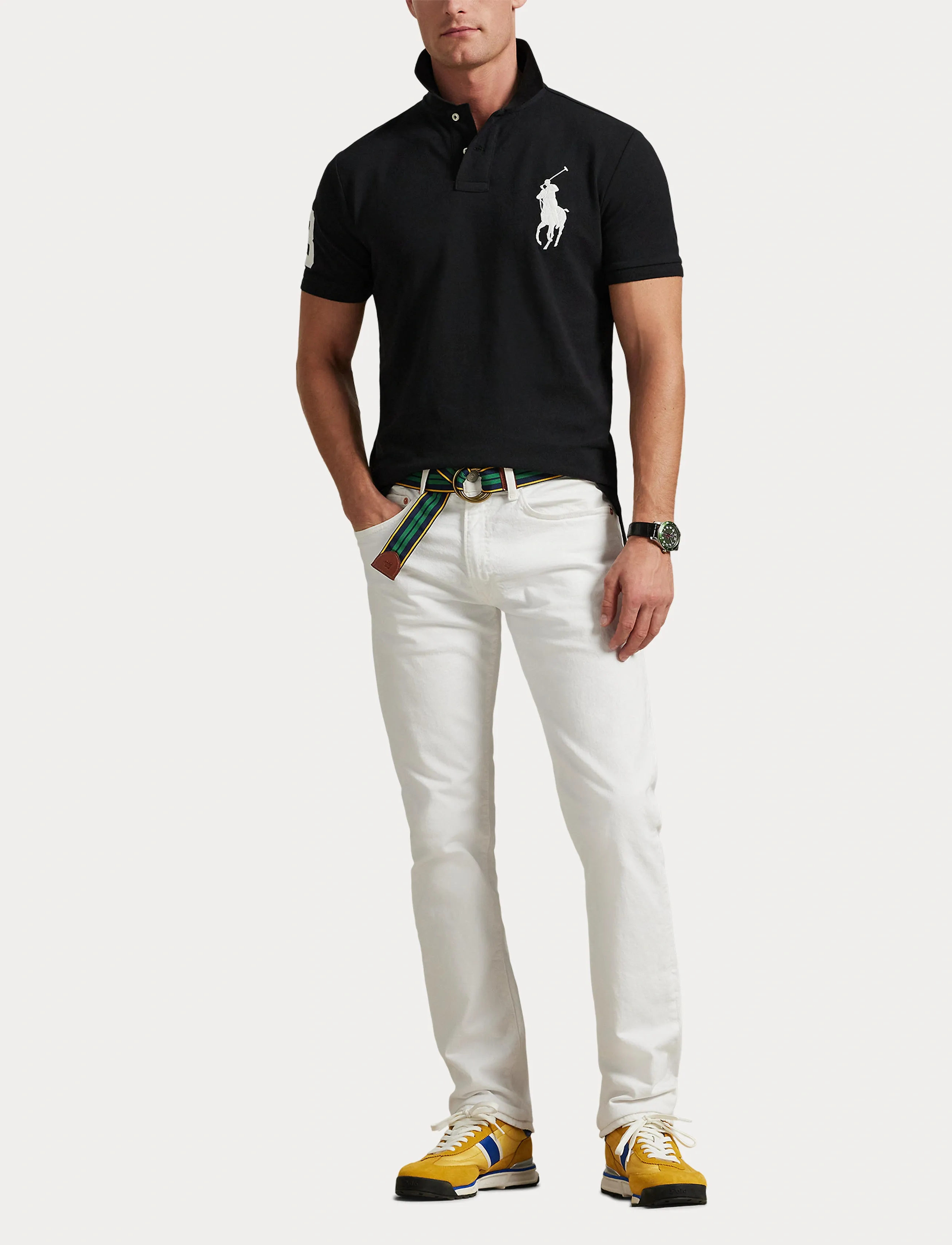 Custom Slim Fit Big Pony Mesh Polo Shirt 4