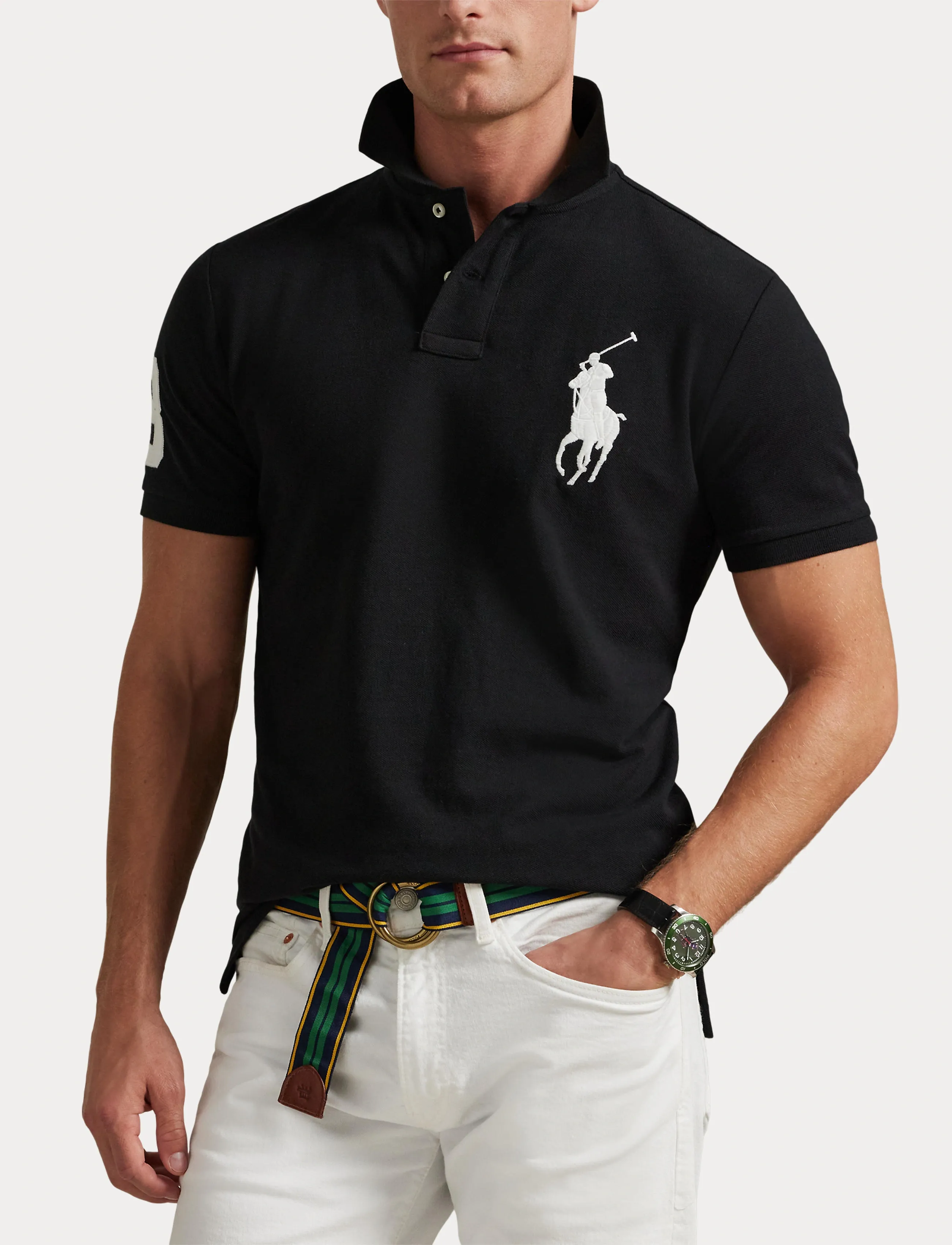 Custom Slim Fit Big Pony Mesh Polo Shirt 5