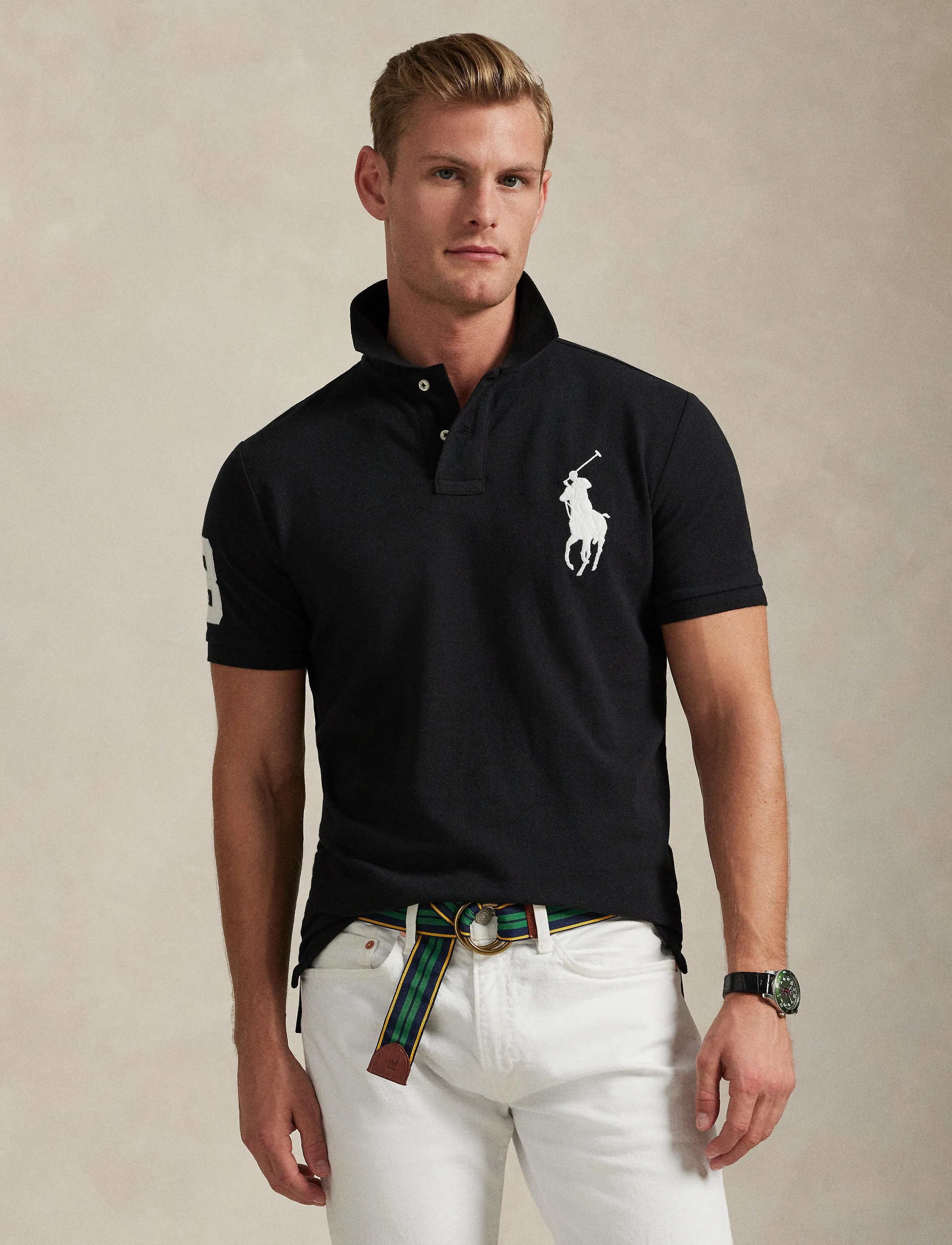 Custom Slim Fit Big Pony Mesh Polo Shirt 9