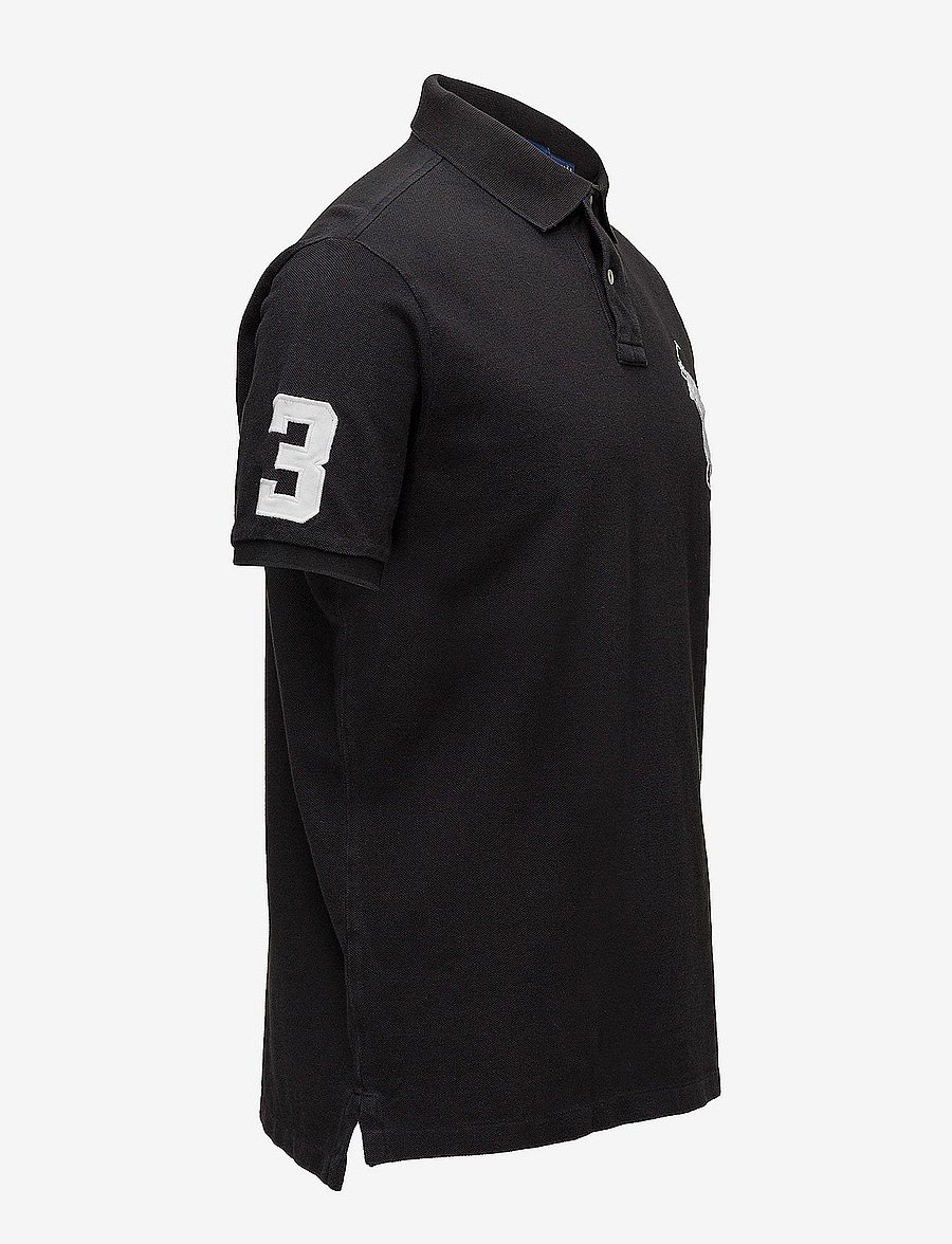 Polo Ralph Lauren - Custom Slim Fit Big Pony Mesh Polo Shirt - polos à manches courtes - polo black - 3