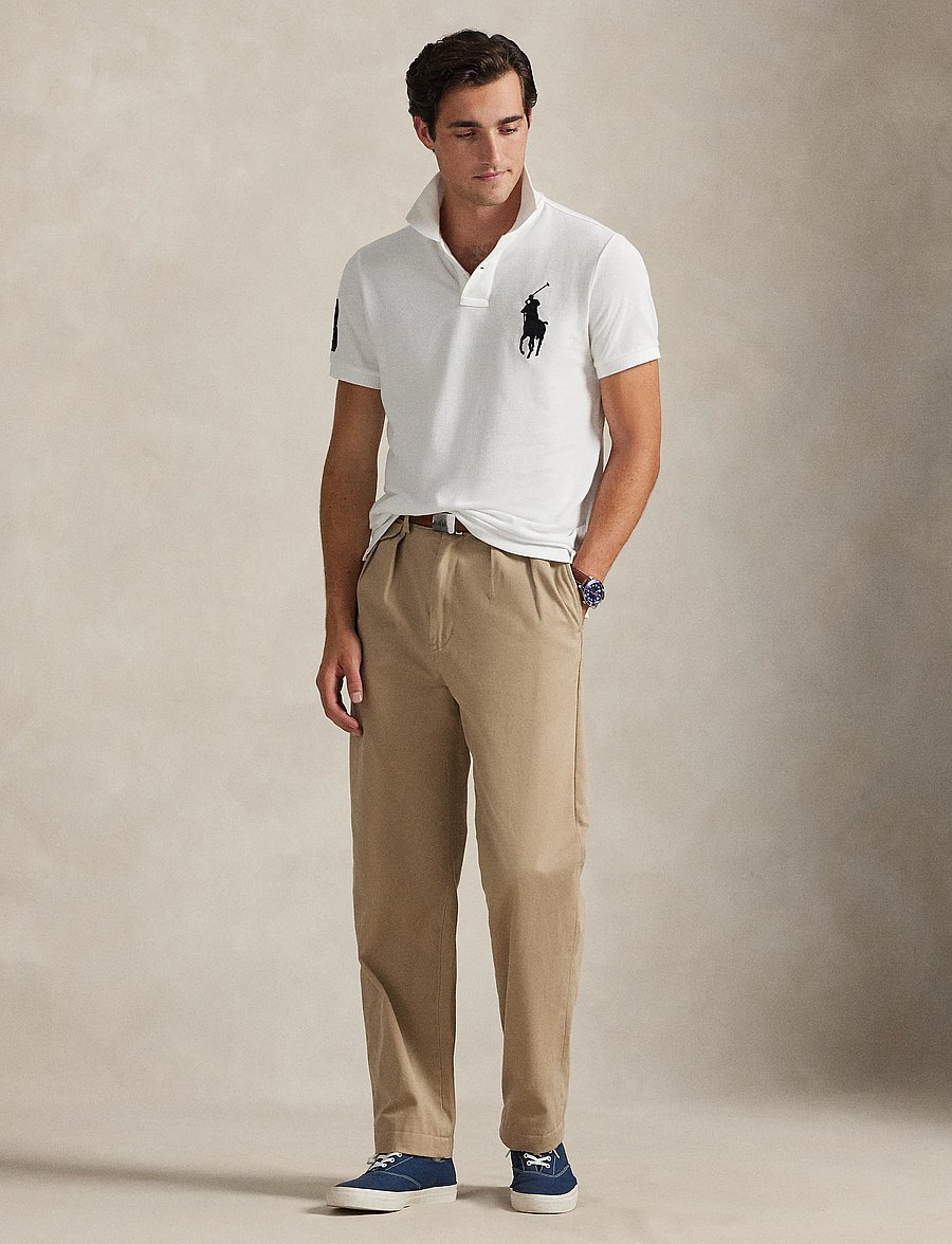 Polo Ralph Lauren - Custom Slim Fit Big Pony Mesh Polo Shirt - kurzärmelig - white - 0