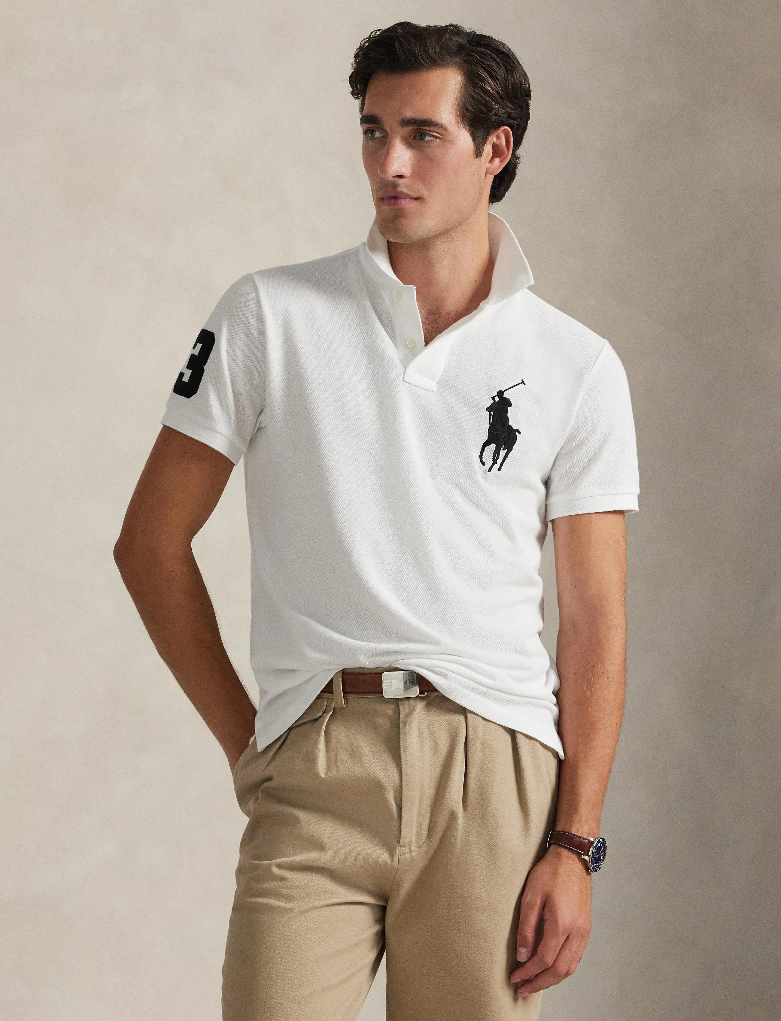 Polo Ralph Lauren Custom Slim Fit Big Pony Mesh Polo Shirt